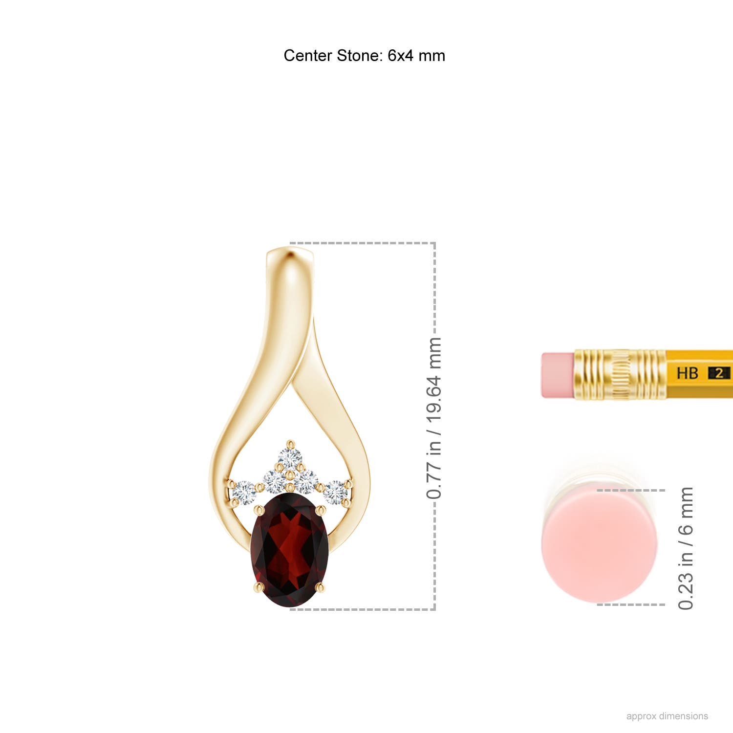 AA - Garnet / 0.6 CT / 14 KT Yellow Gold