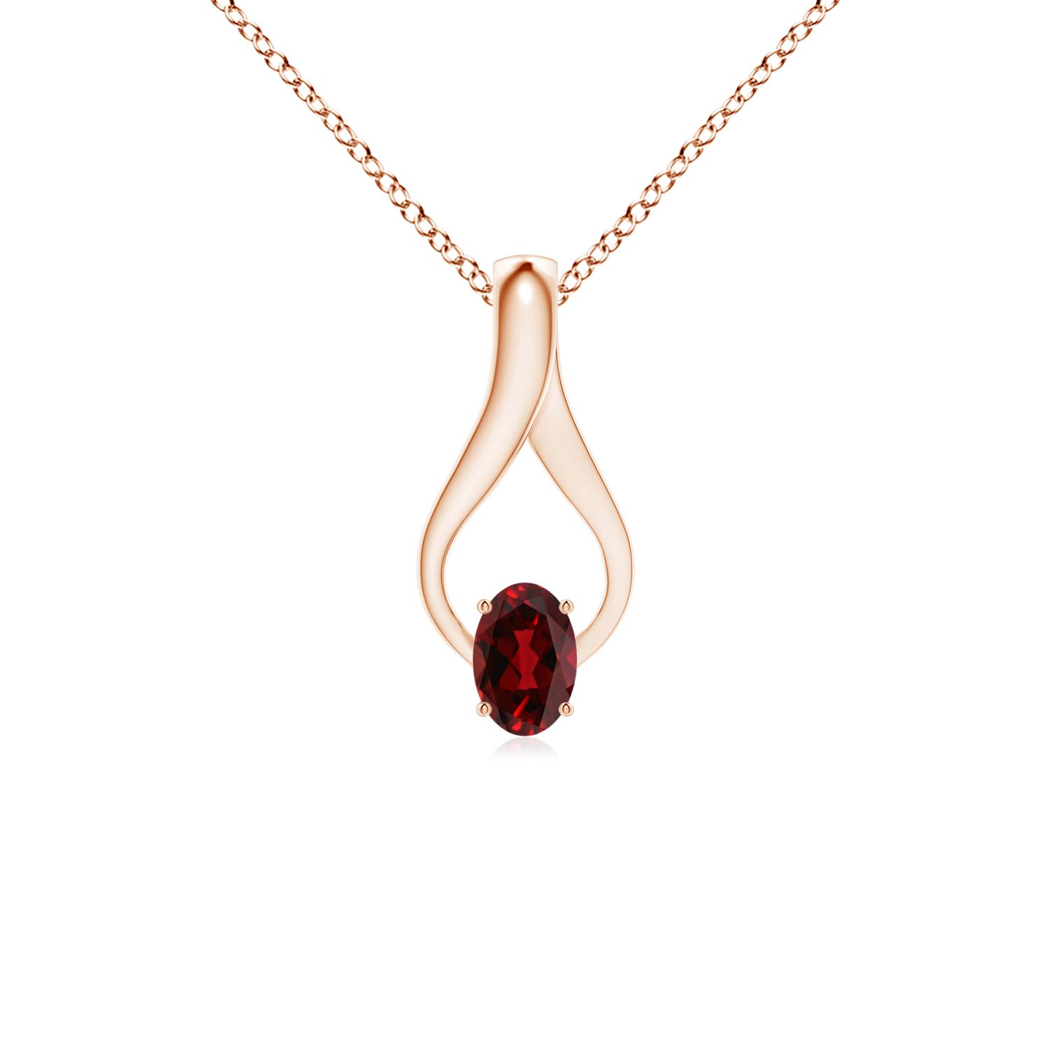 AAAA - Garnet / 0.6 CT / 14 KT Rose Gold