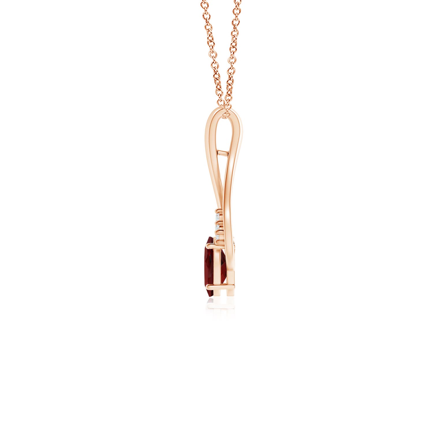 AAAA - Garnet / 0.6 CT / 14 KT Rose Gold