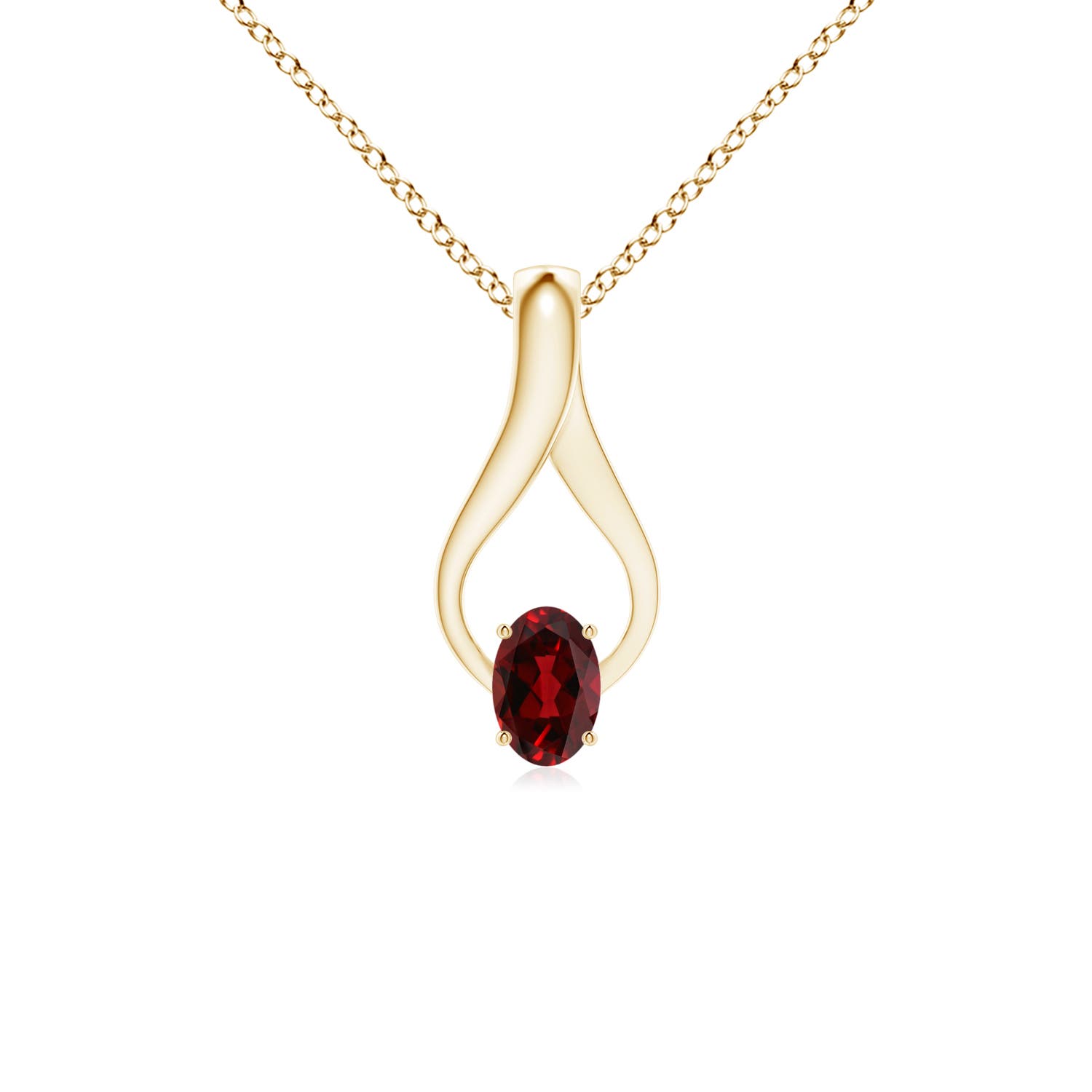 AAAA - Garnet / 0.6 CT / 14 KT Yellow Gold