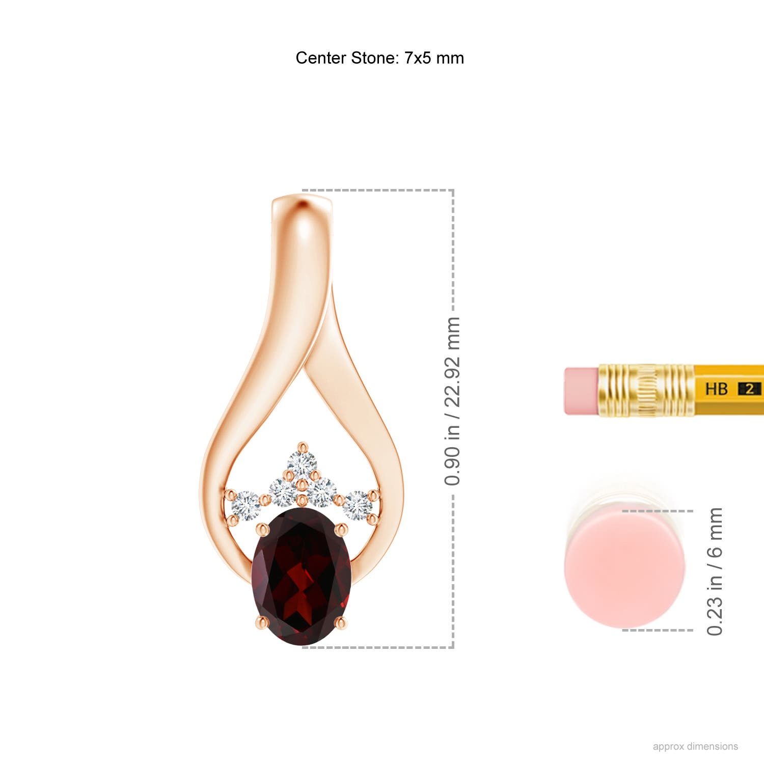 A - Garnet / 0.97 CT / 14 KT Rose Gold