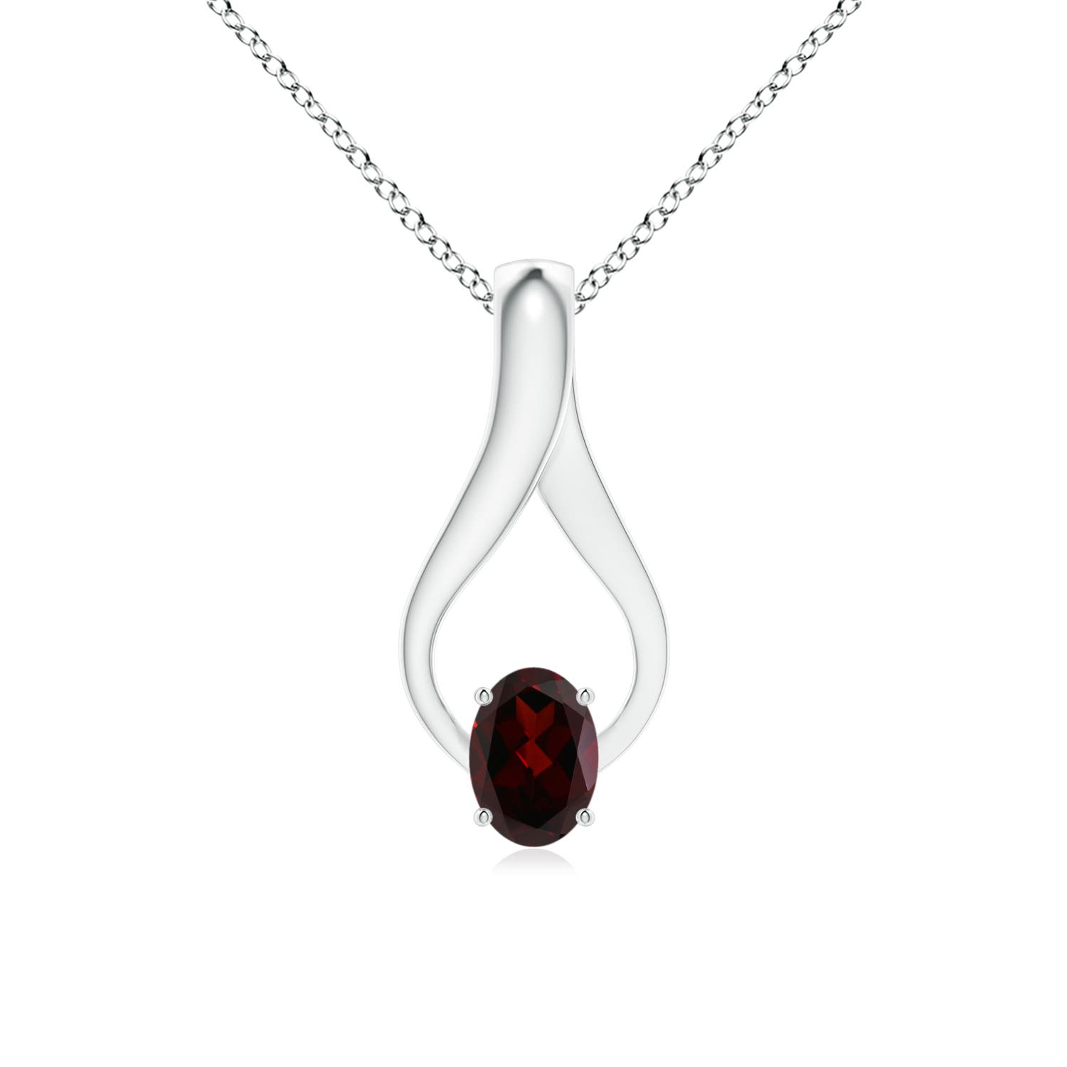 A - Garnet / 0.97 CT / 14 KT White Gold