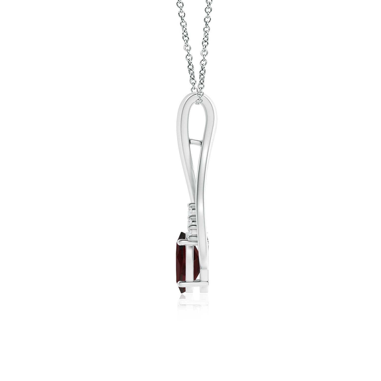 A - Garnet / 0.97 CT / 14 KT White Gold