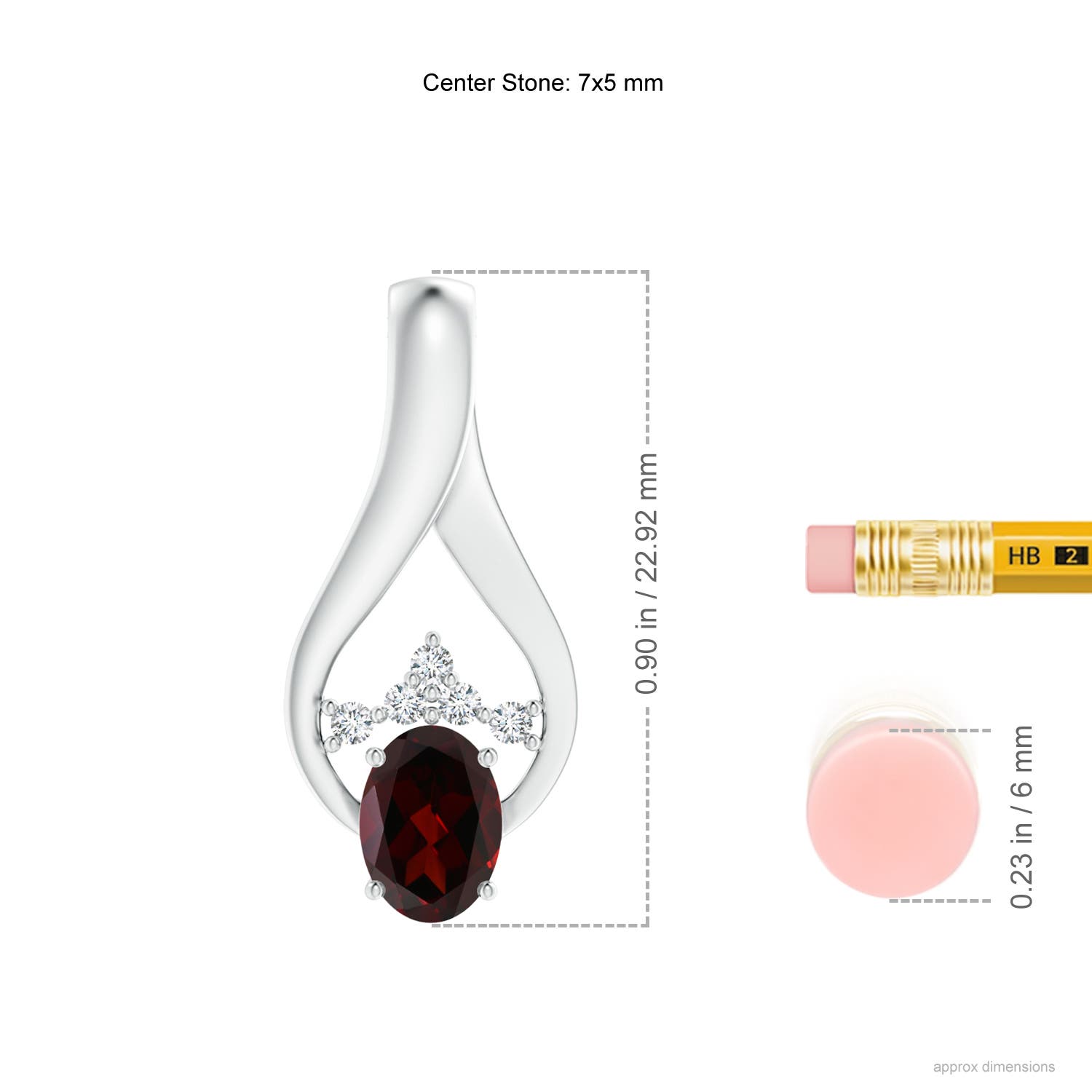 A - Garnet / 0.97 CT / 14 KT White Gold