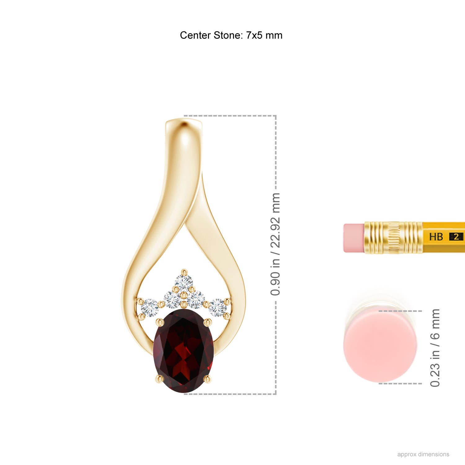 A - Garnet / 0.97 CT / 14 KT Yellow Gold