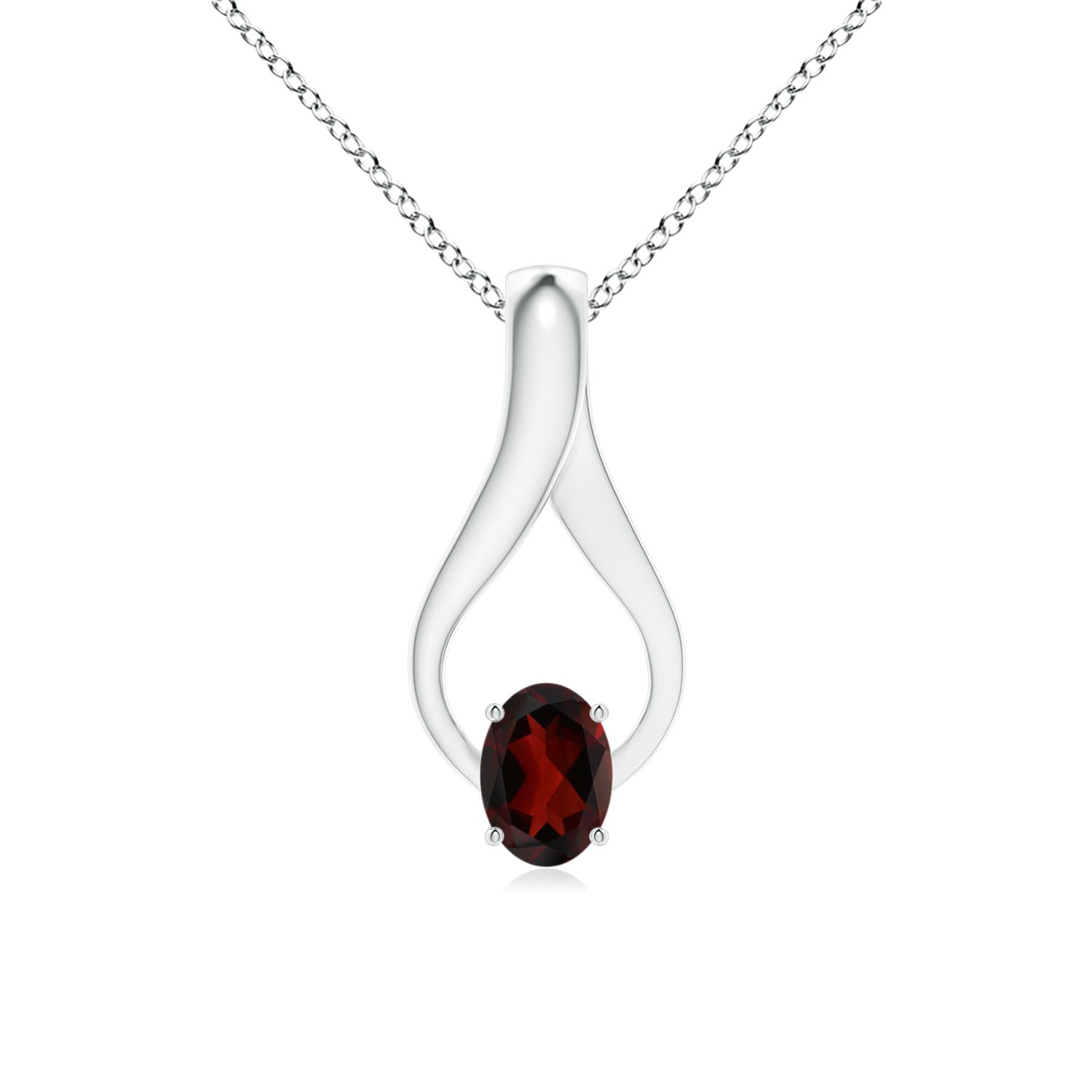 AA - Garnet / 0.97 CT / 14 KT White Gold