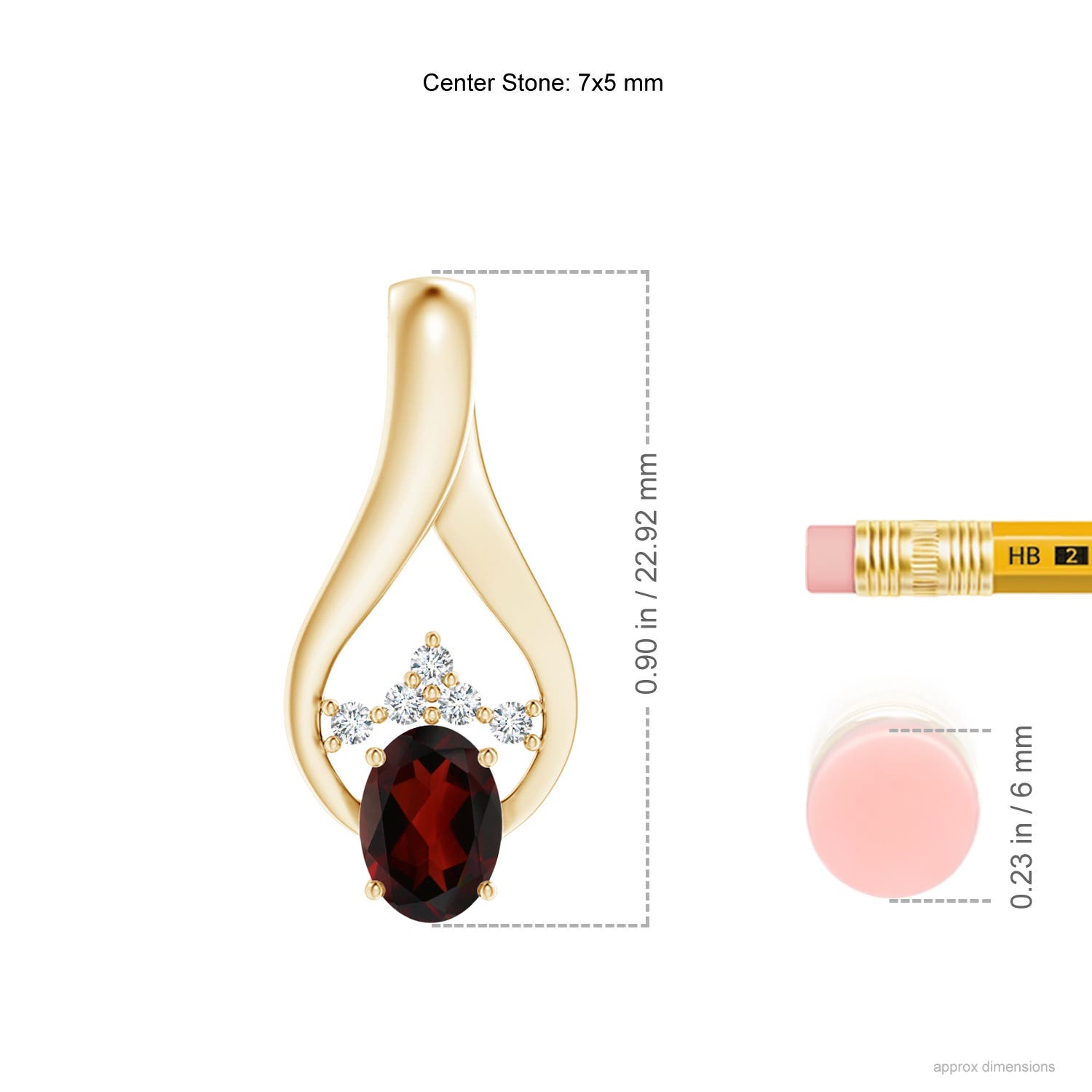 AA - Garnet / 0.97 CT / 14 KT Yellow Gold