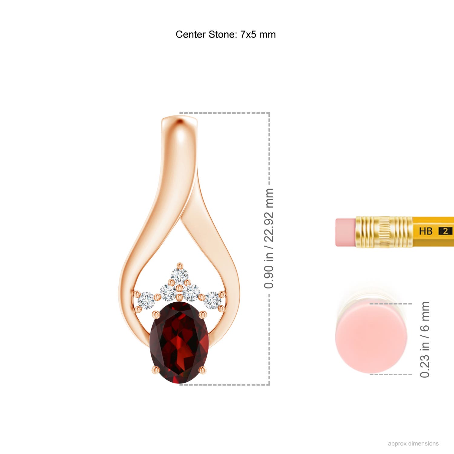 AAA - Garnet / 0.97 CT / 14 KT Rose Gold