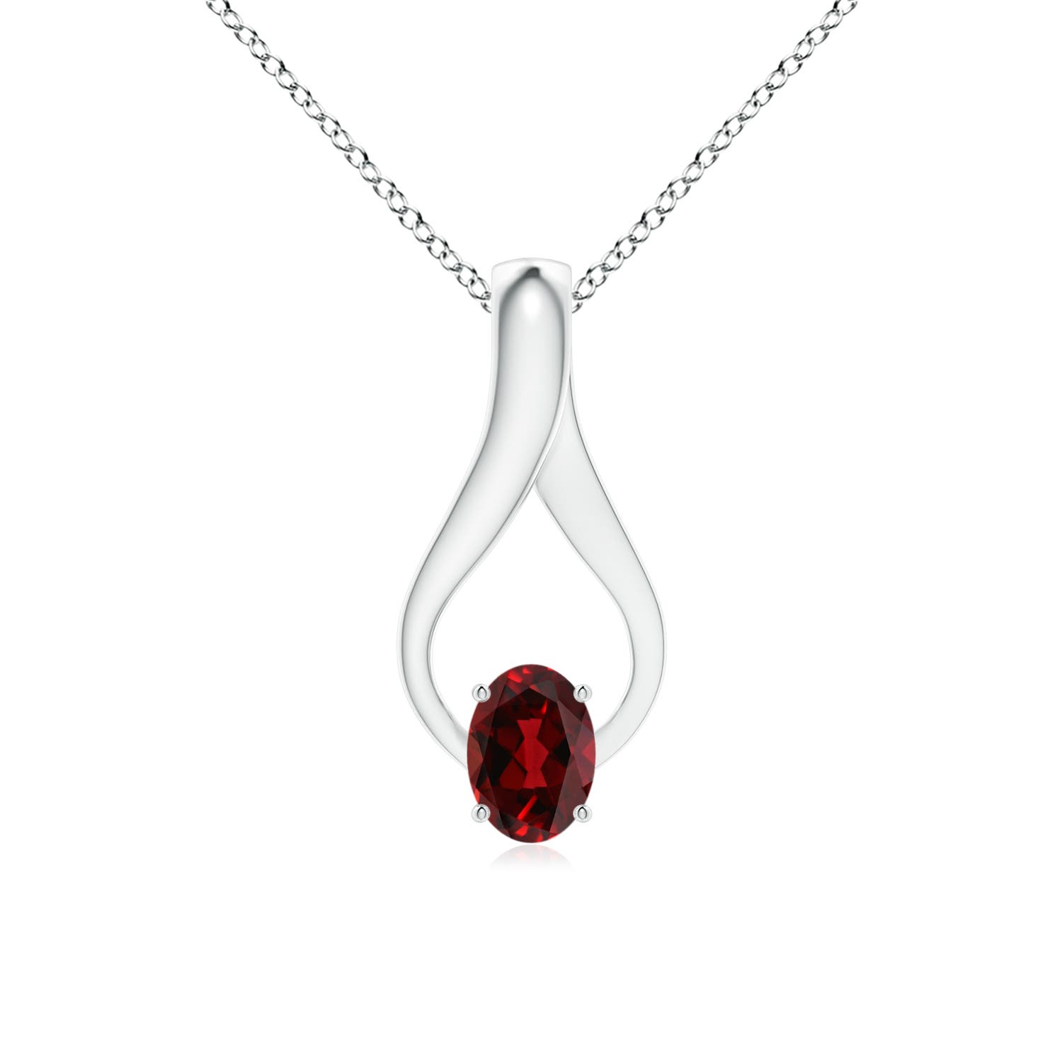 AAAA - Garnet / 0.97 CT / 14 KT White Gold