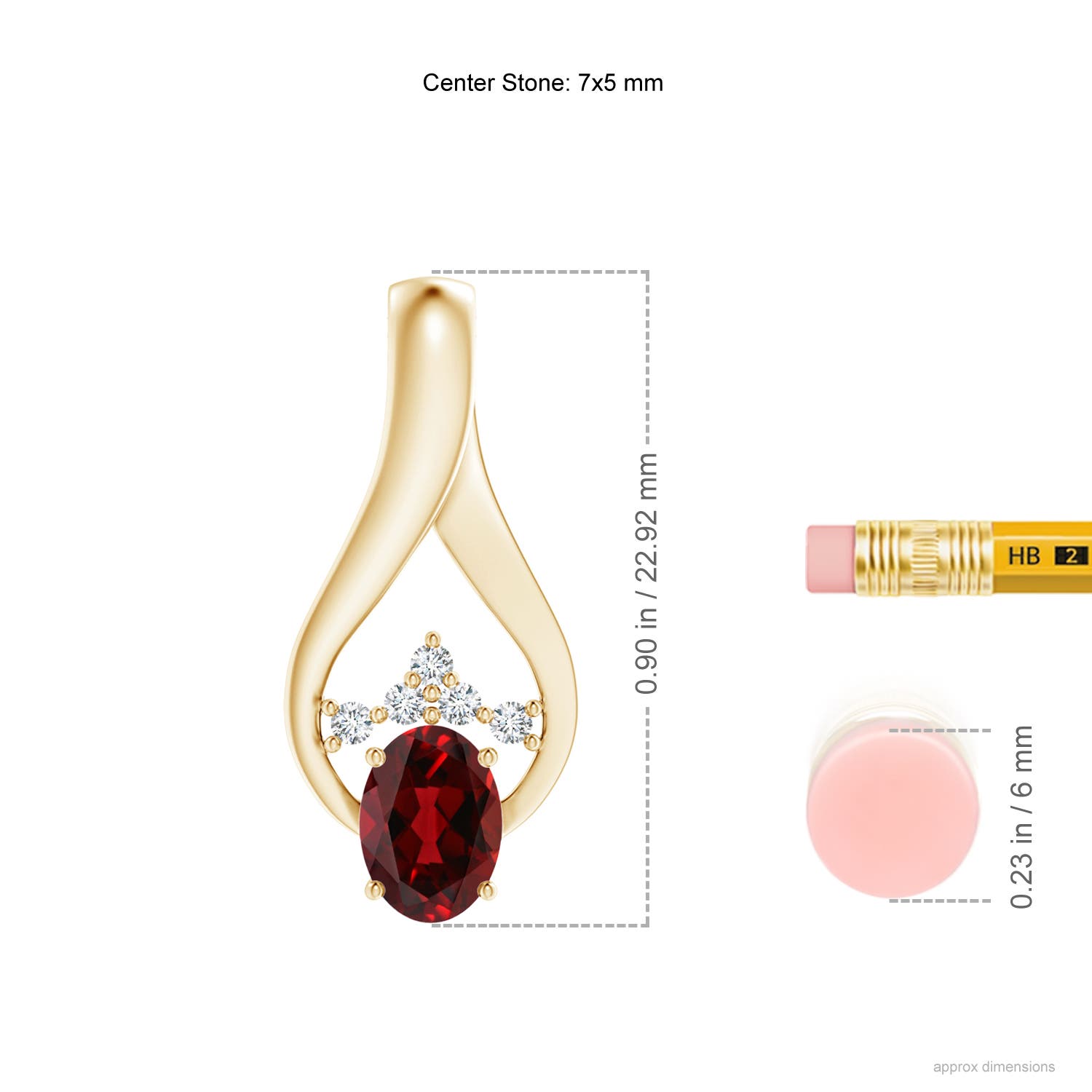 AAAA - Garnet / 0.97 CT / 14 KT Yellow Gold