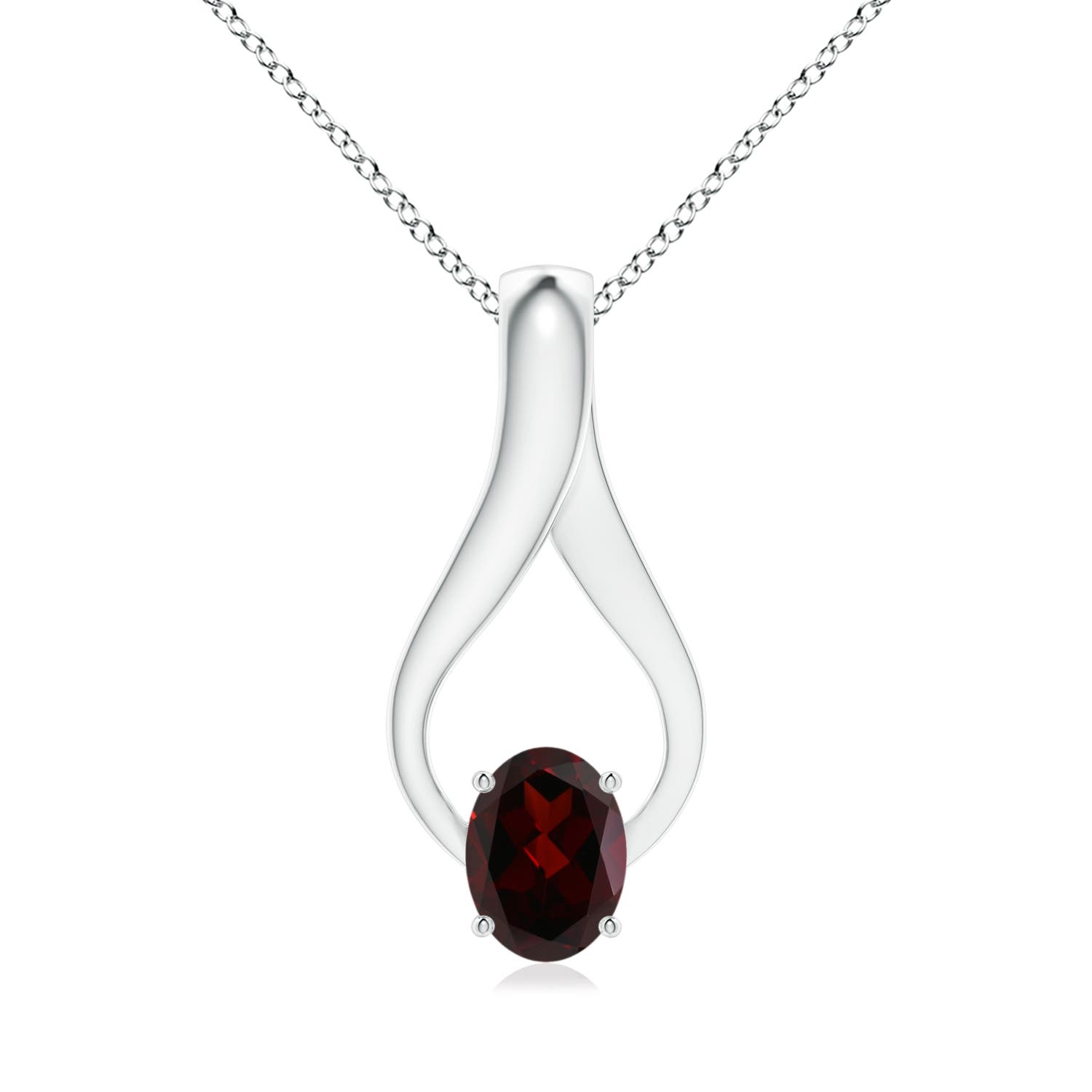 A - Garnet / 1.56 CT / 14 KT White Gold