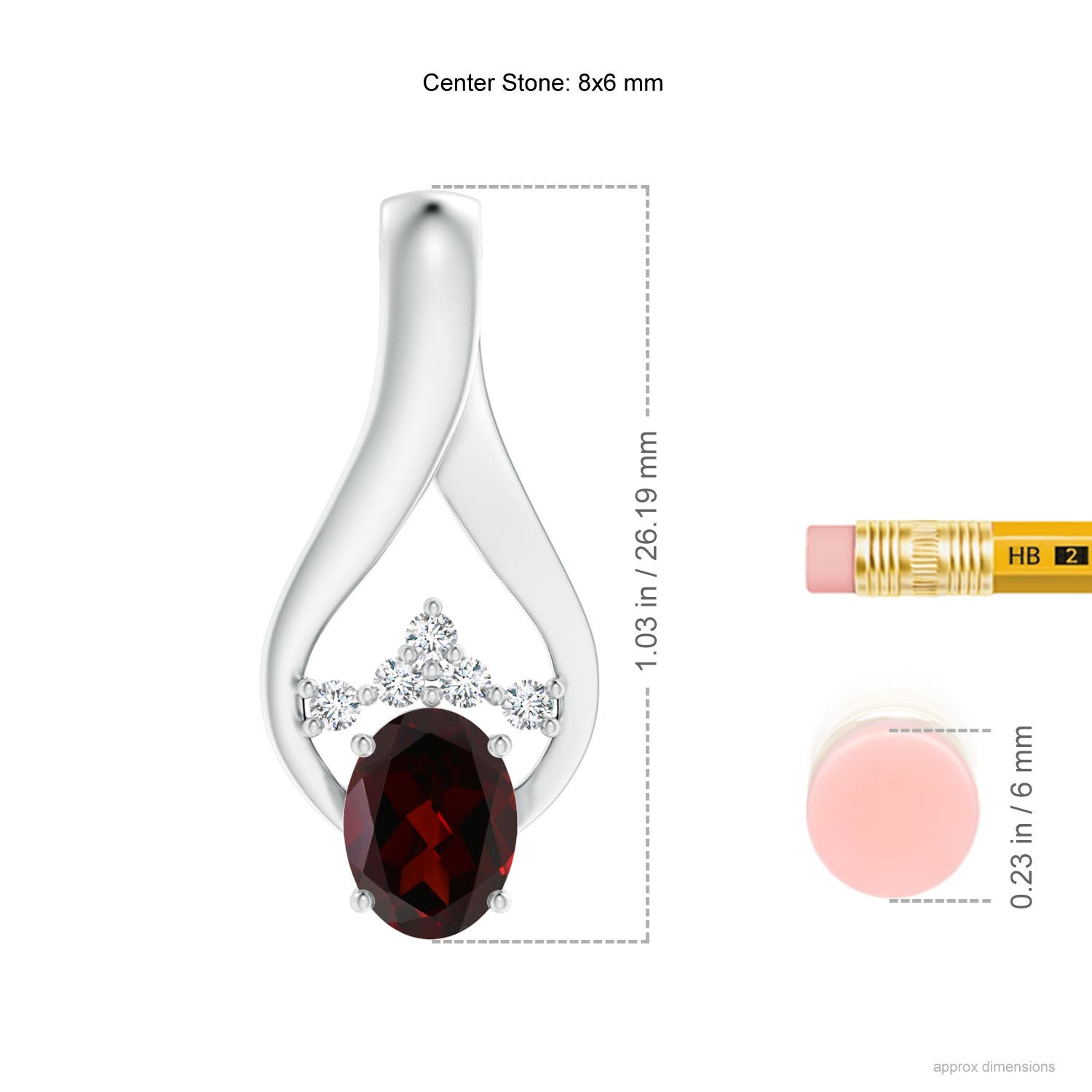 A - Garnet / 1.56 CT / 14 KT White Gold