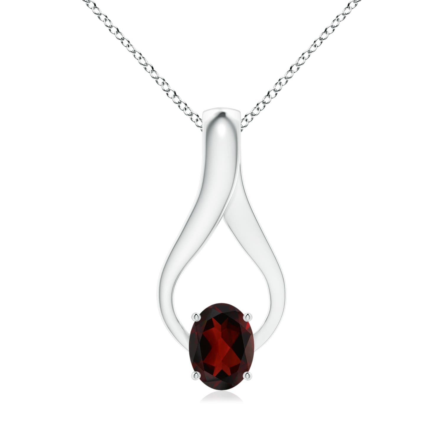 AA - Garnet / 1.56 CT / 14 KT White Gold