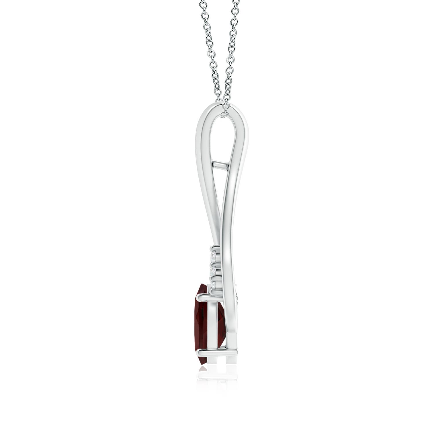 AA - Garnet / 1.56 CT / 14 KT White Gold