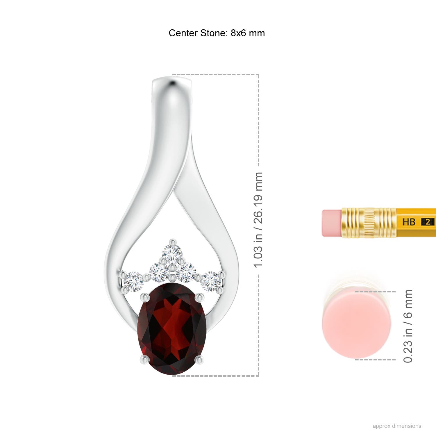 AA - Garnet / 1.56 CT / 14 KT White Gold