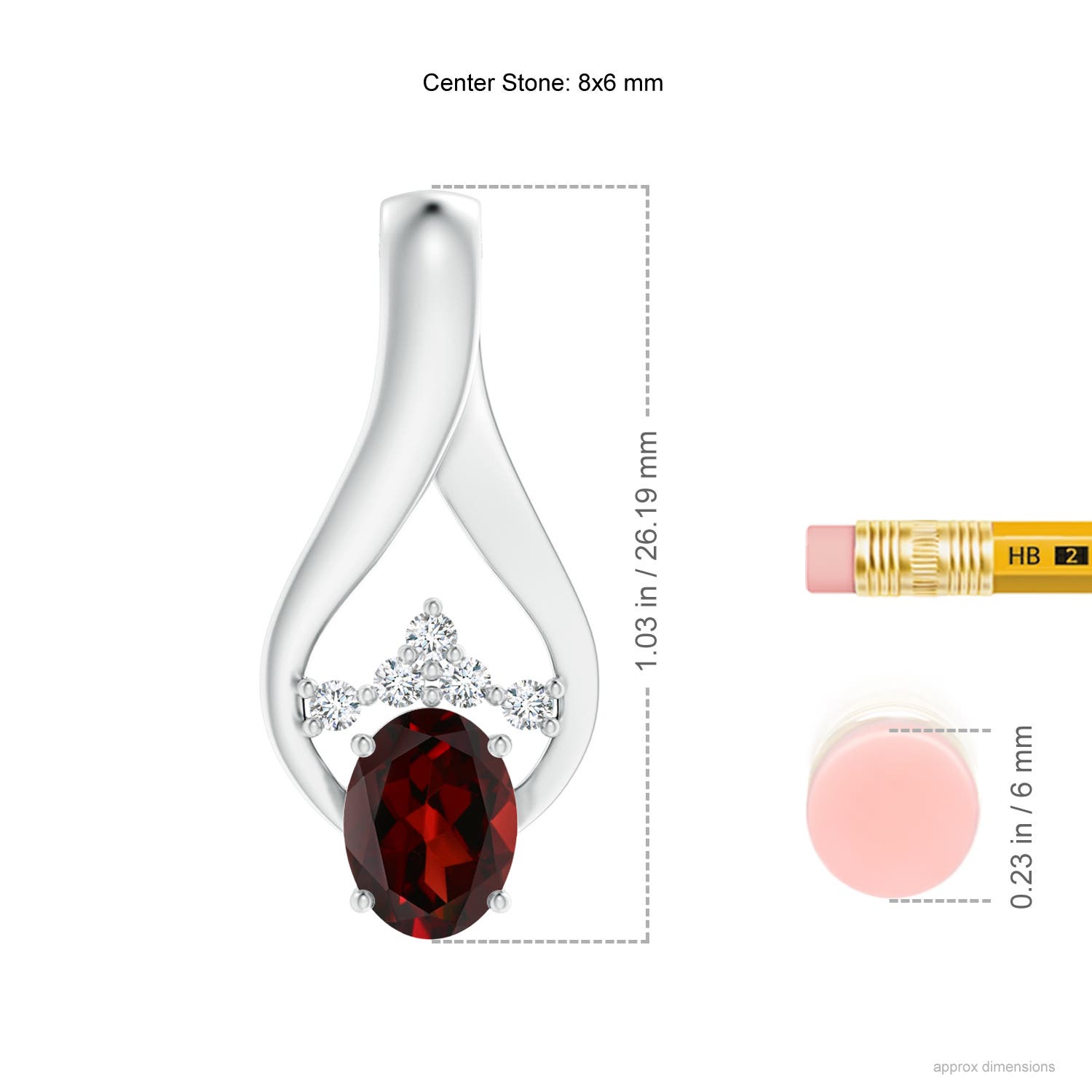 AAA - Garnet / 1.56 CT / 14 KT White Gold