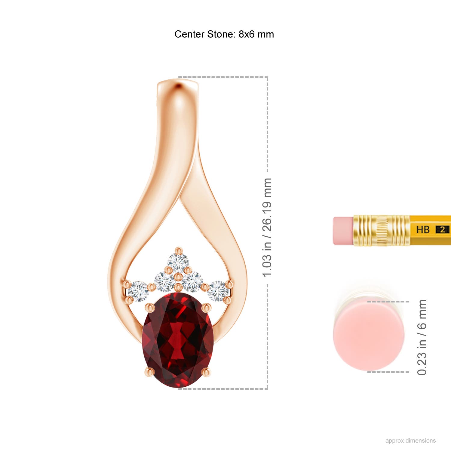 AAAA - Garnet / 1.56 CT / 14 KT Rose Gold