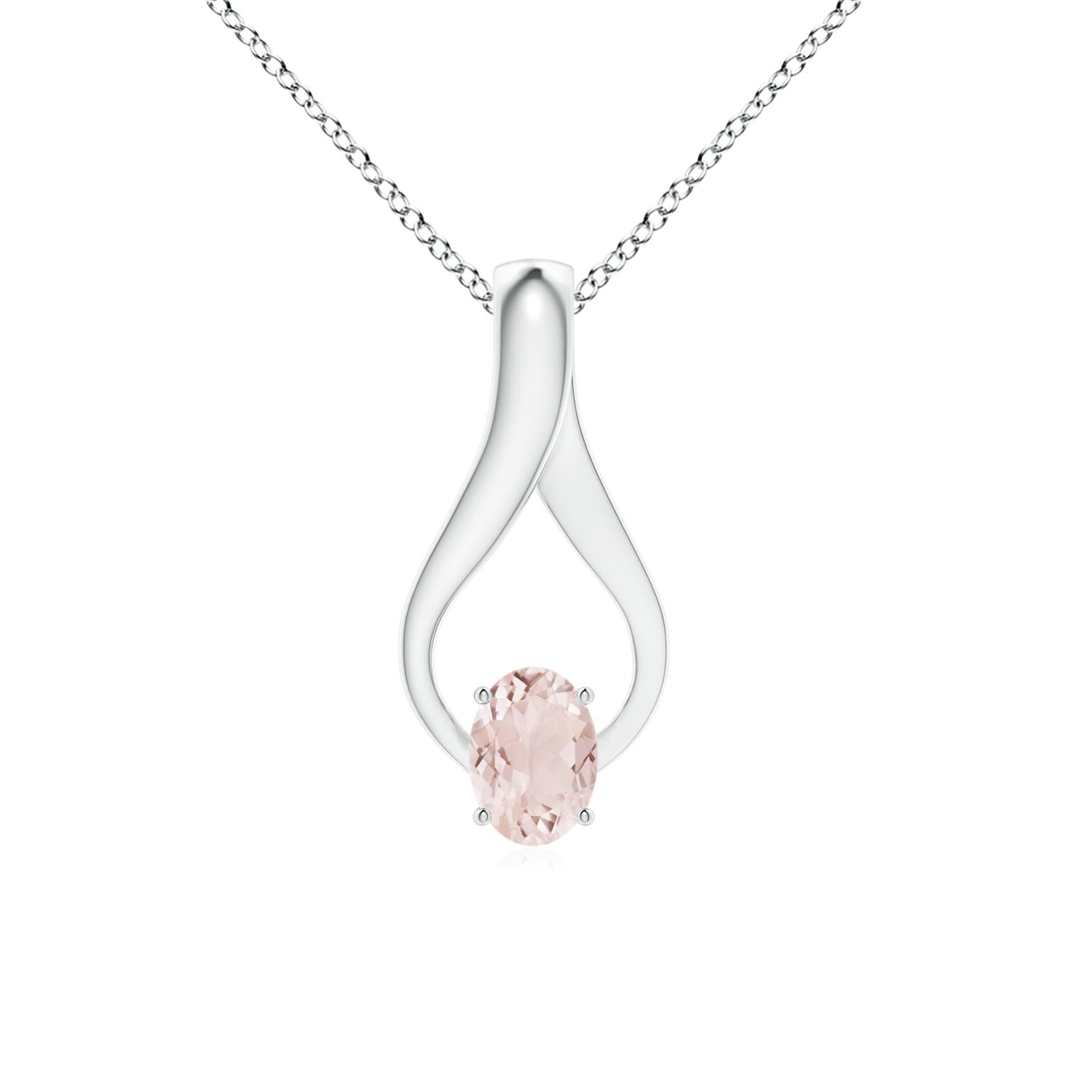 A - Morganite / 0.77 CT / 14 KT White Gold