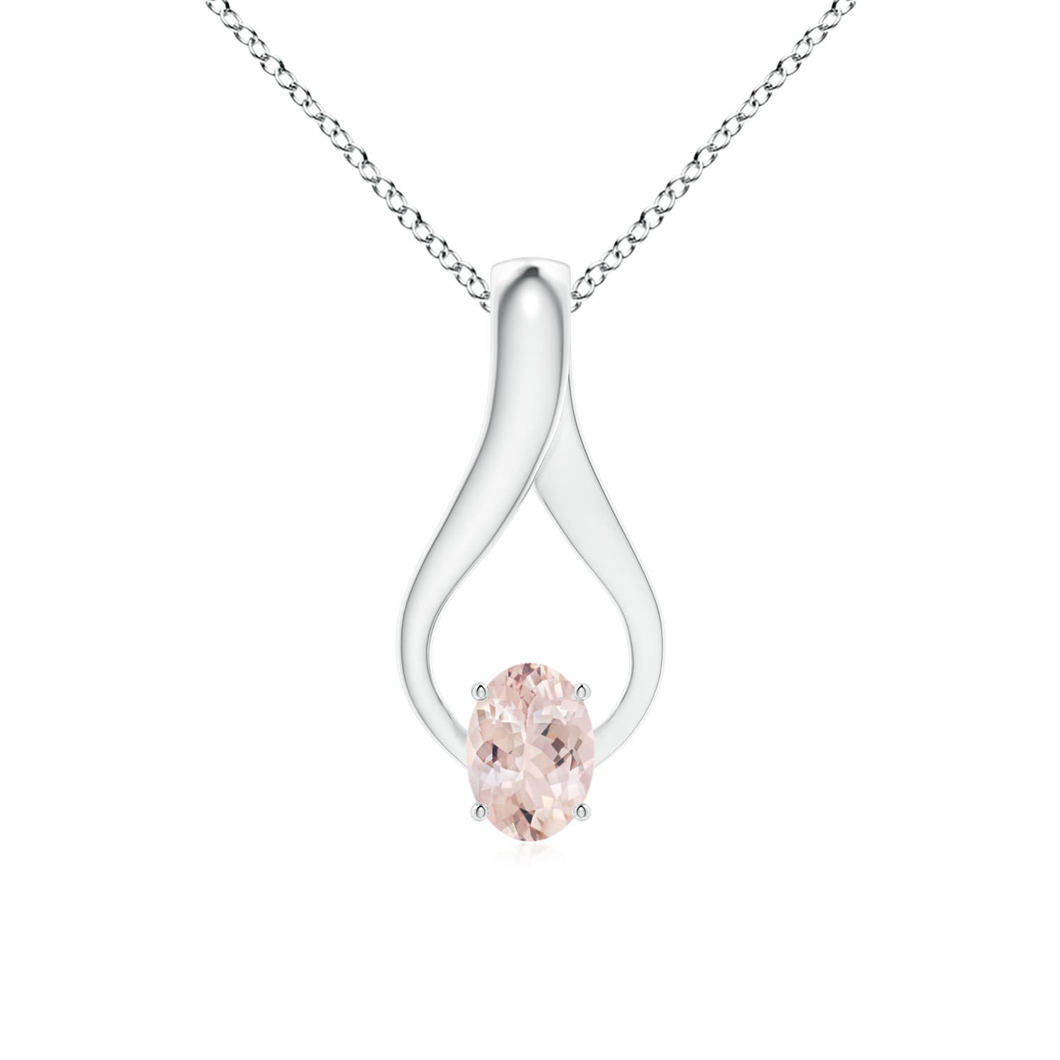 AA - Morganite / 0.77 CT / 14 KT White Gold