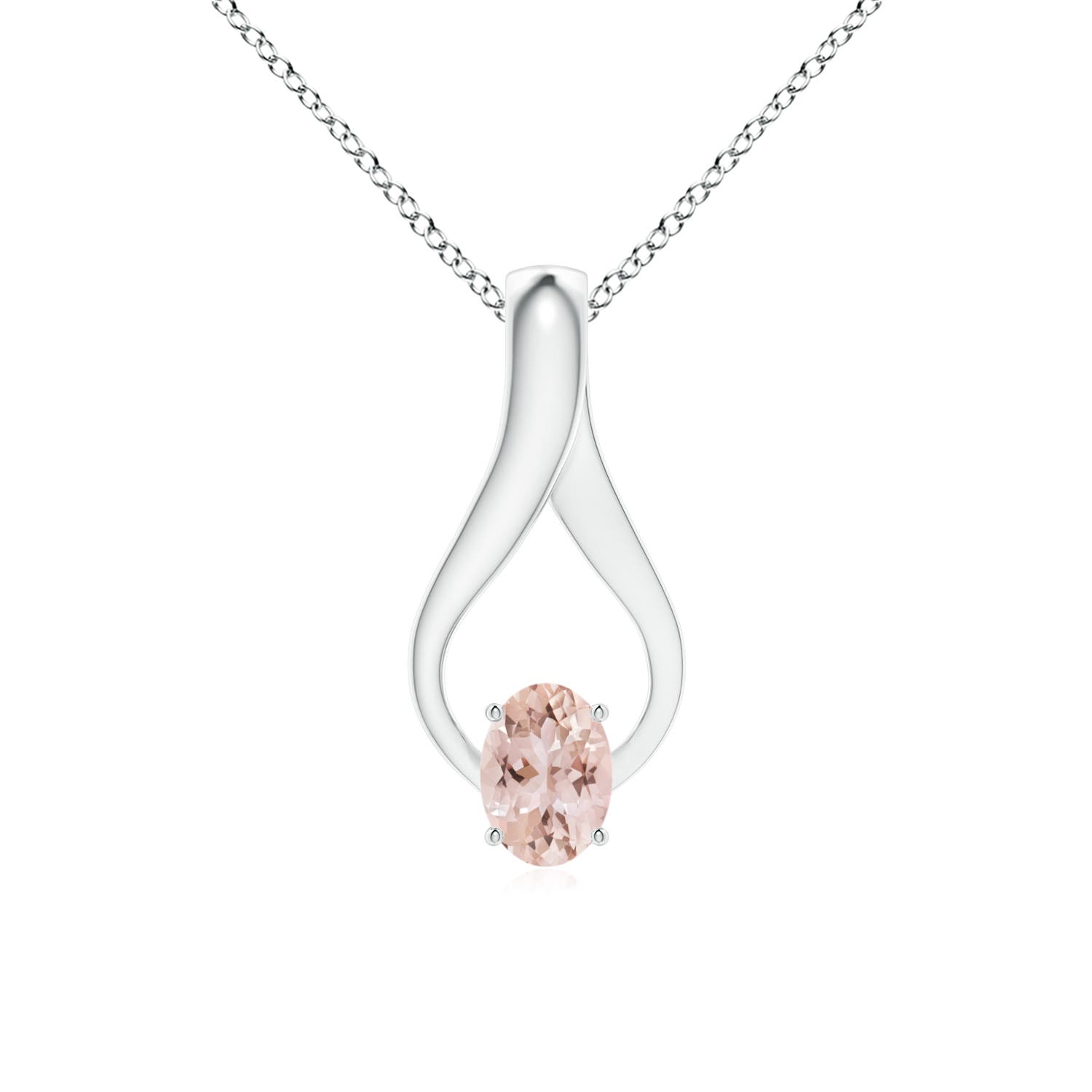 AAA - Morganite / 0.77 CT / 14 KT White Gold