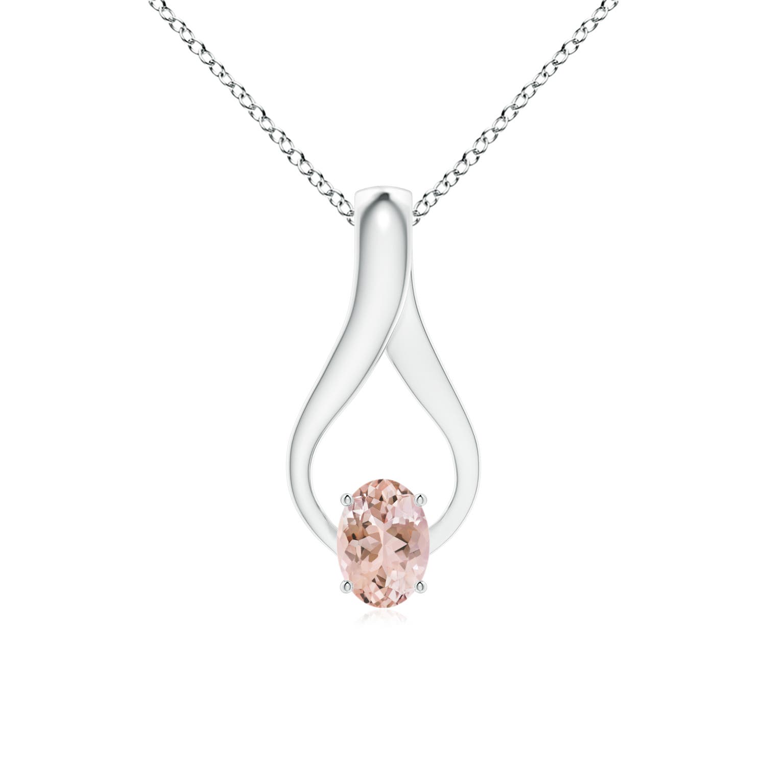 AAAA - Morganite / 0.77 CT / 14 KT White Gold