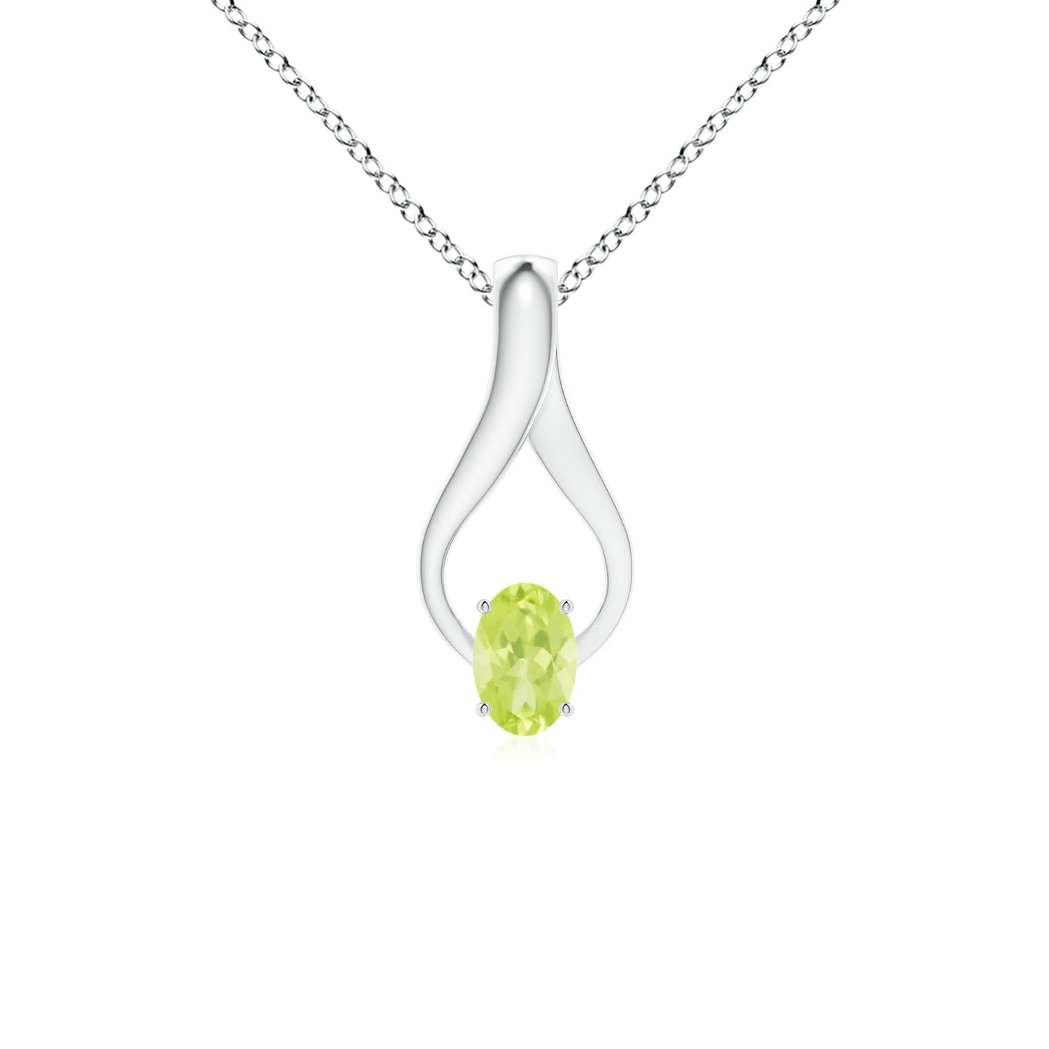 A - Peridot / 0.53 CT / 14 KT White Gold