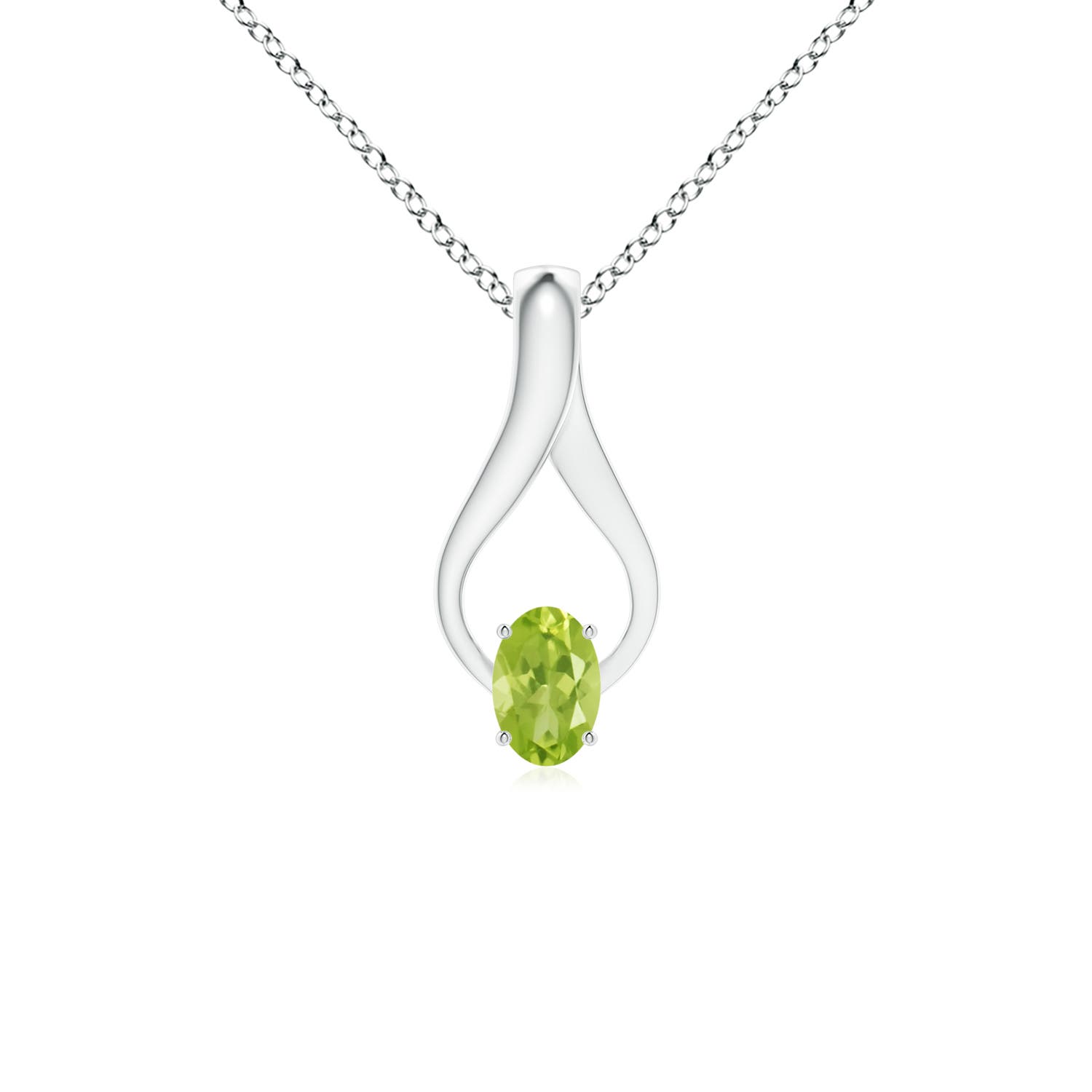 AA - Peridot / 0.53 CT / 14 KT White Gold