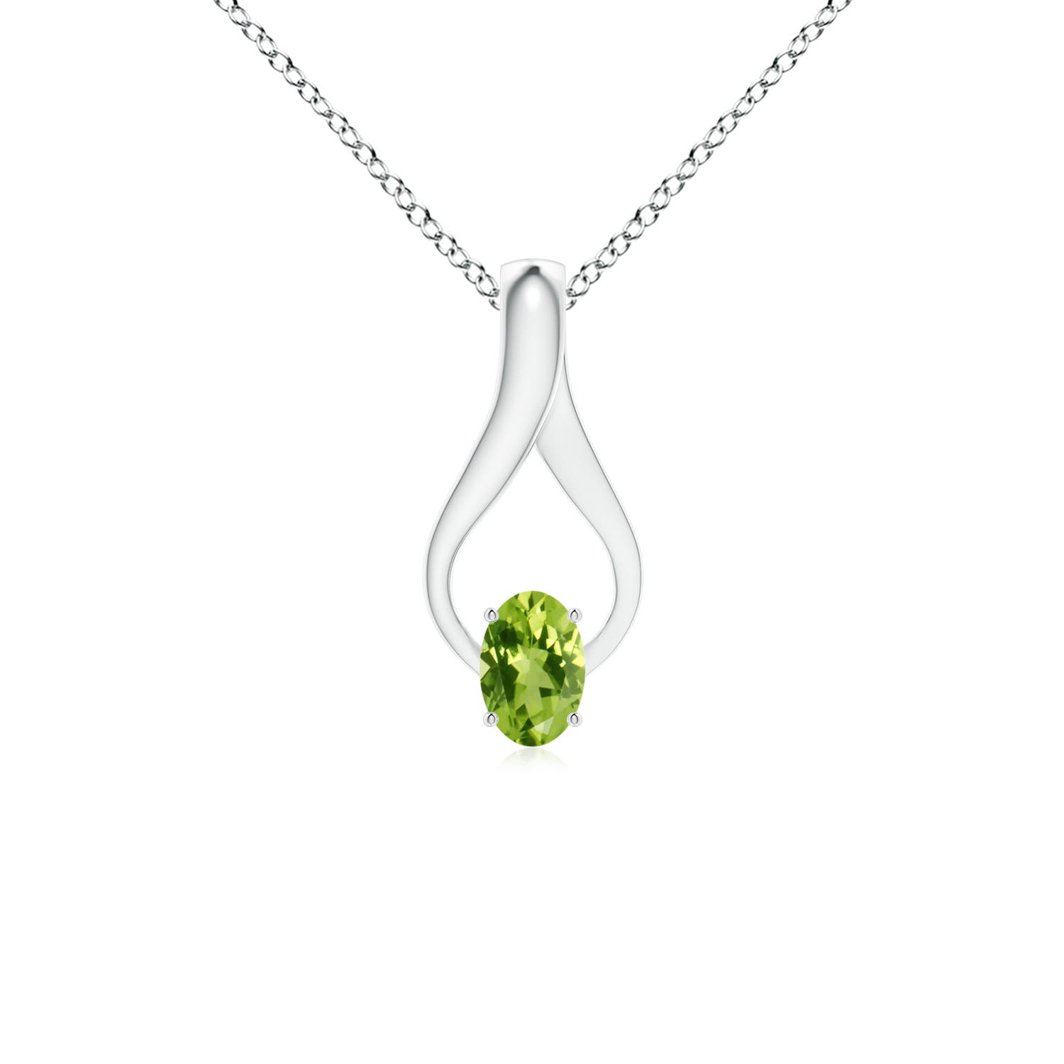 AAA - Peridot / 0.53 CT / 14 KT White Gold