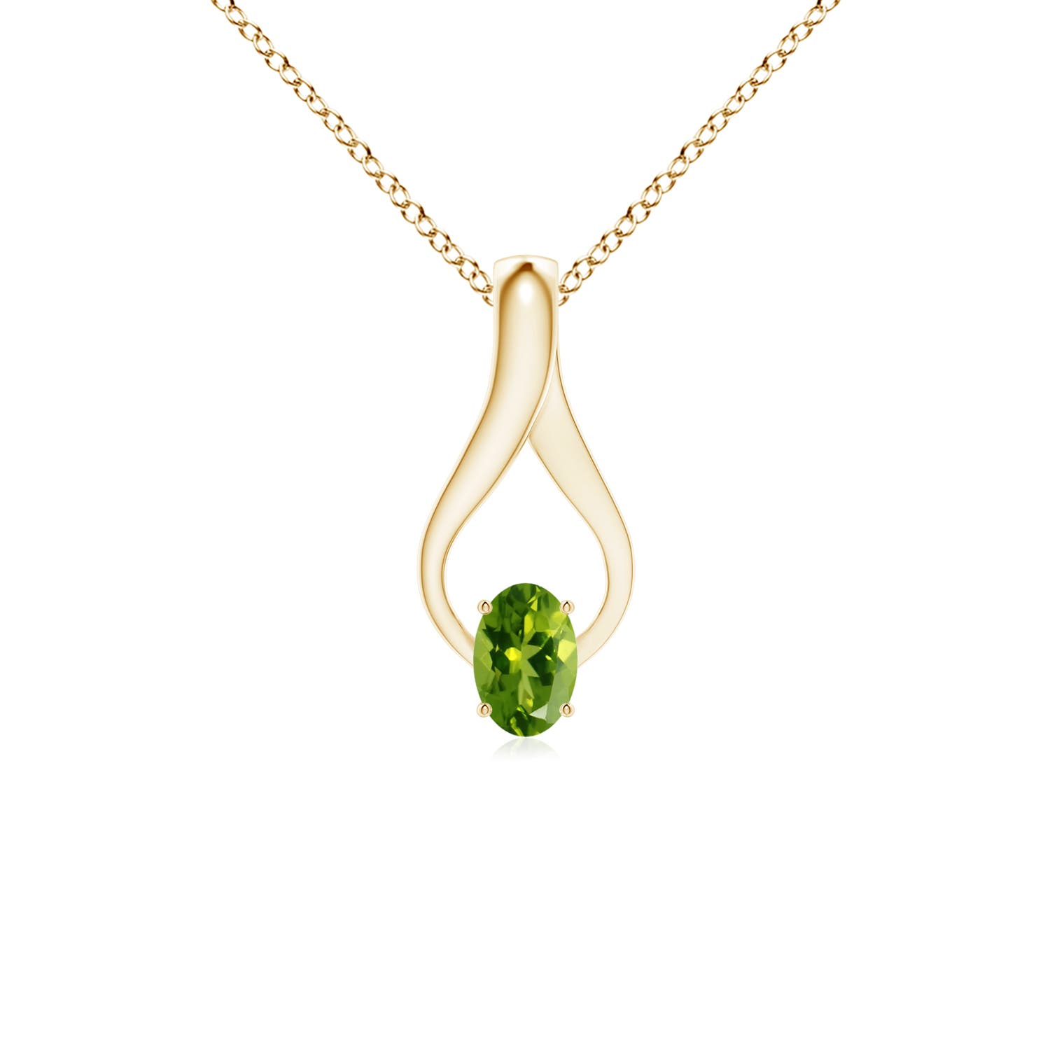 AAAA - Peridot / 0.53 CT / 14 KT Yellow Gold