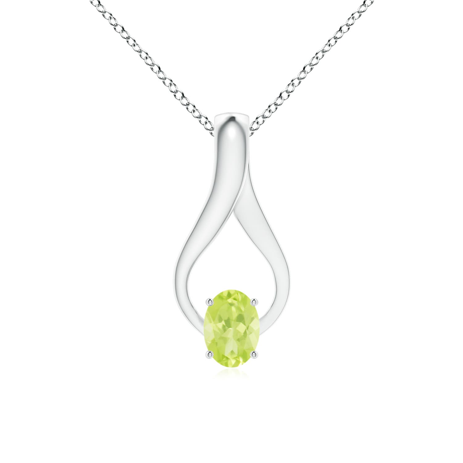 A - Peridot / 0.92 CT / 14 KT White Gold