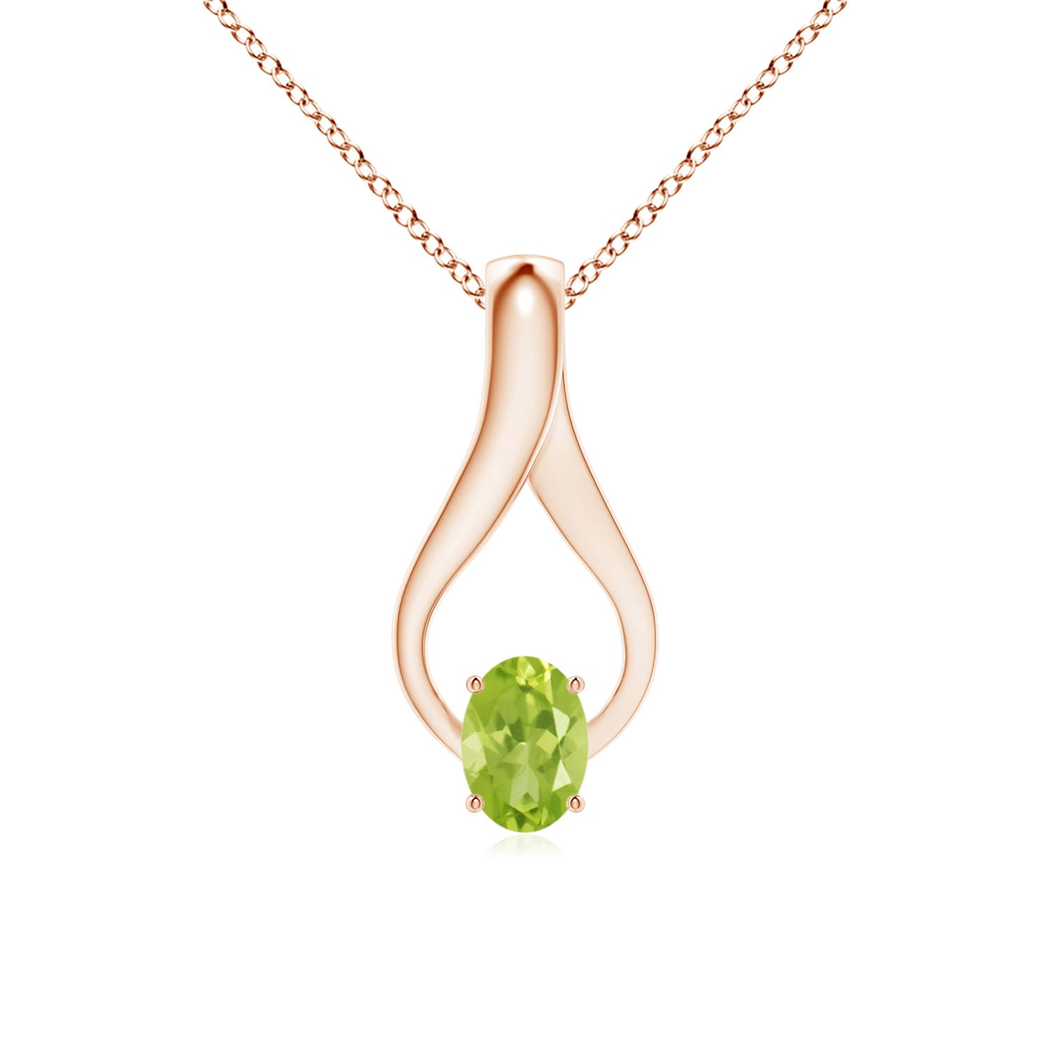 AA - Peridot / 0.92 CT / 14 KT Rose Gold