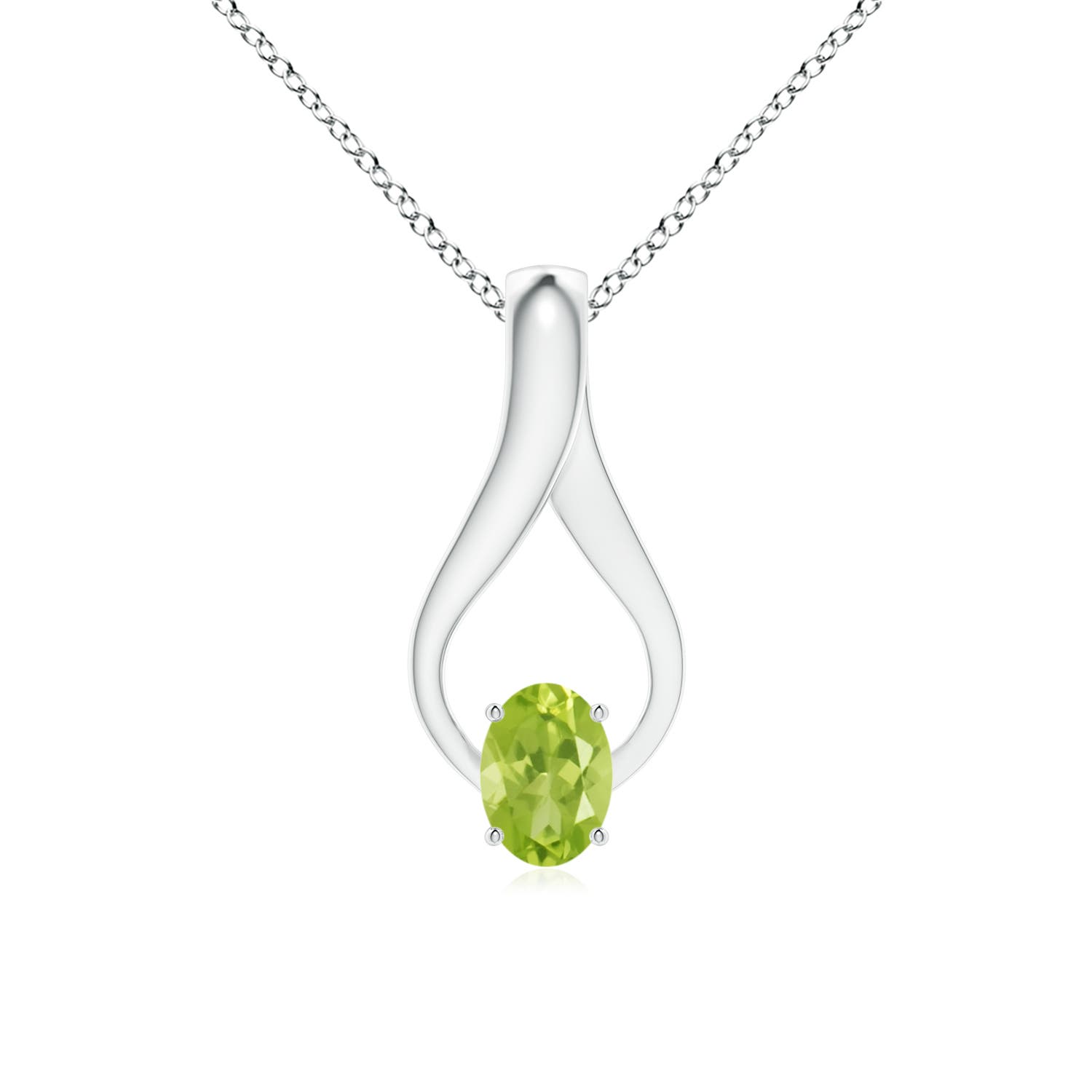 AA - Peridot / 0.92 CT / 14 KT White Gold