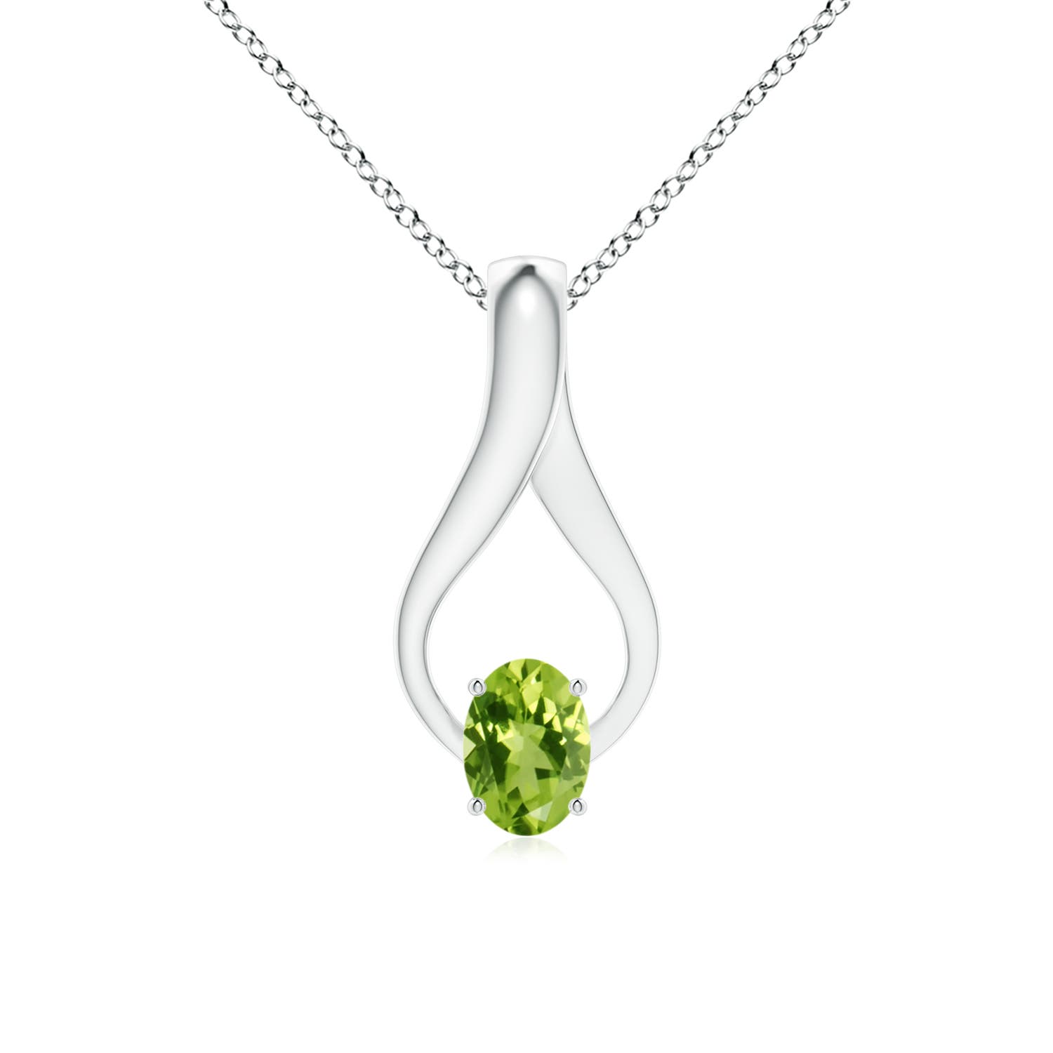 AAA - Peridot / 0.92 CT / 14 KT White Gold