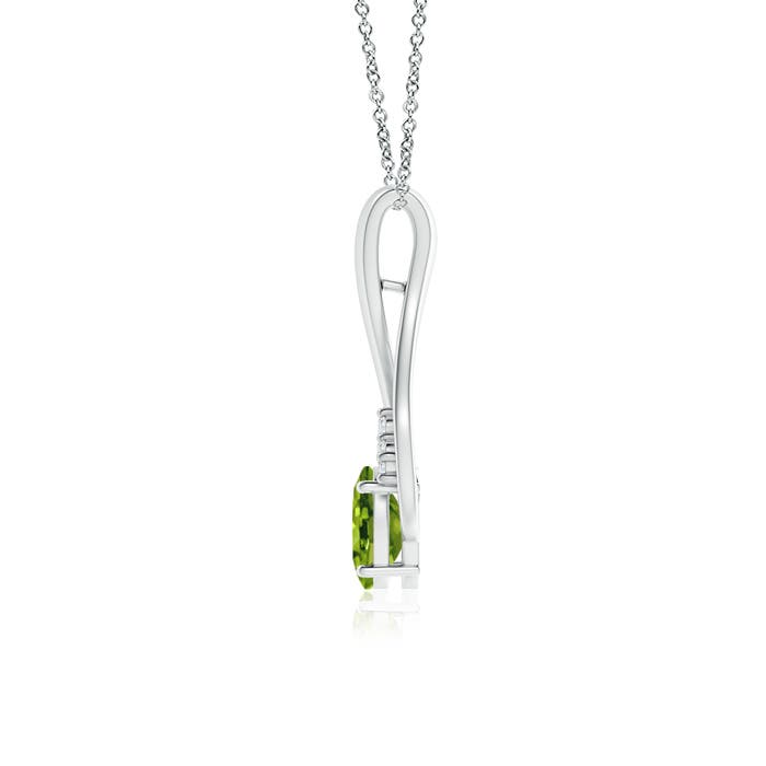 AAAA - Peridot / 0.92 CT / 14 KT White Gold