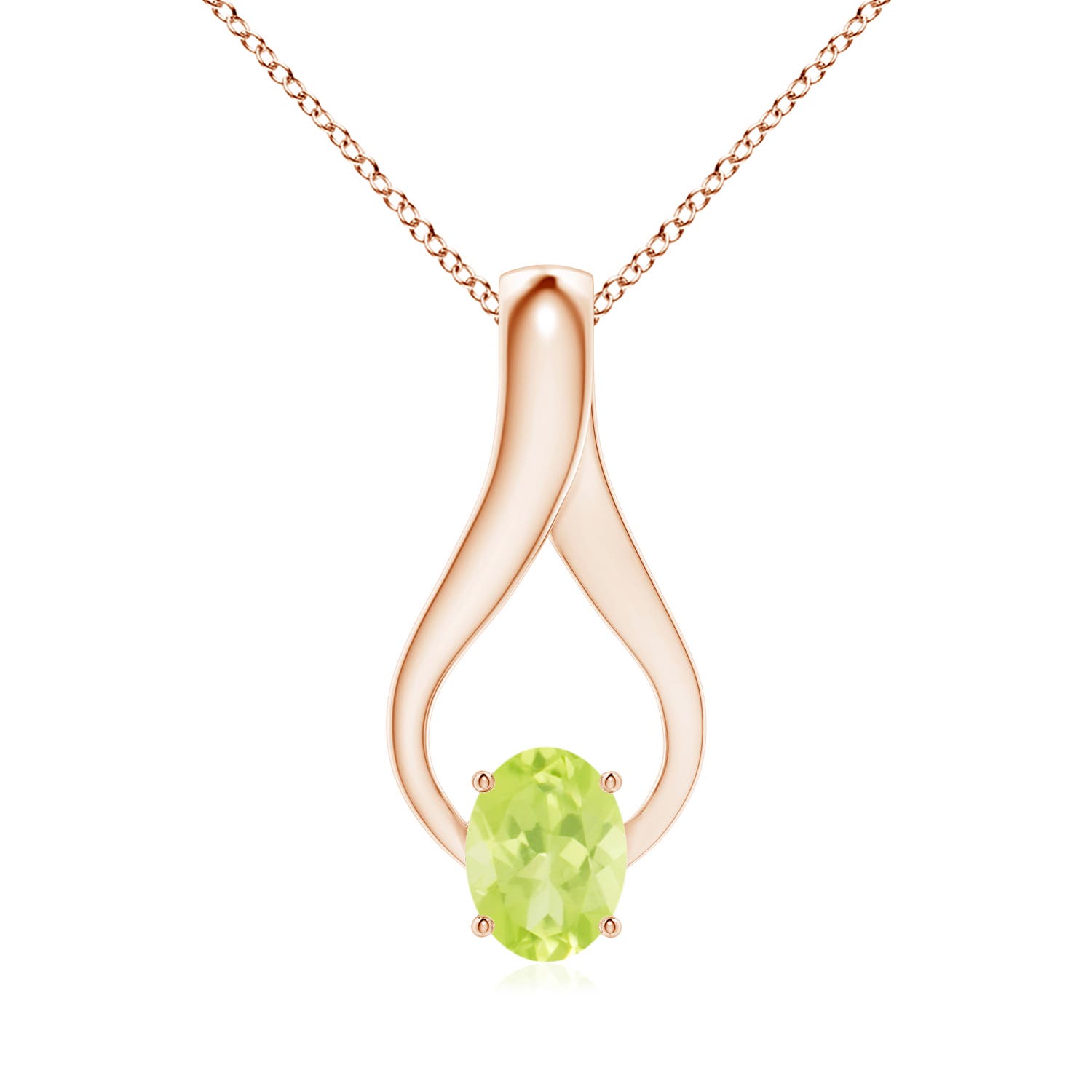 A - Peridot / 1.46 CT / 14 KT Rose Gold