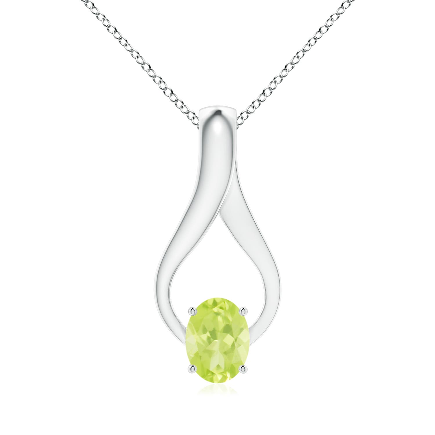 A - Peridot / 1.46 CT / 14 KT White Gold