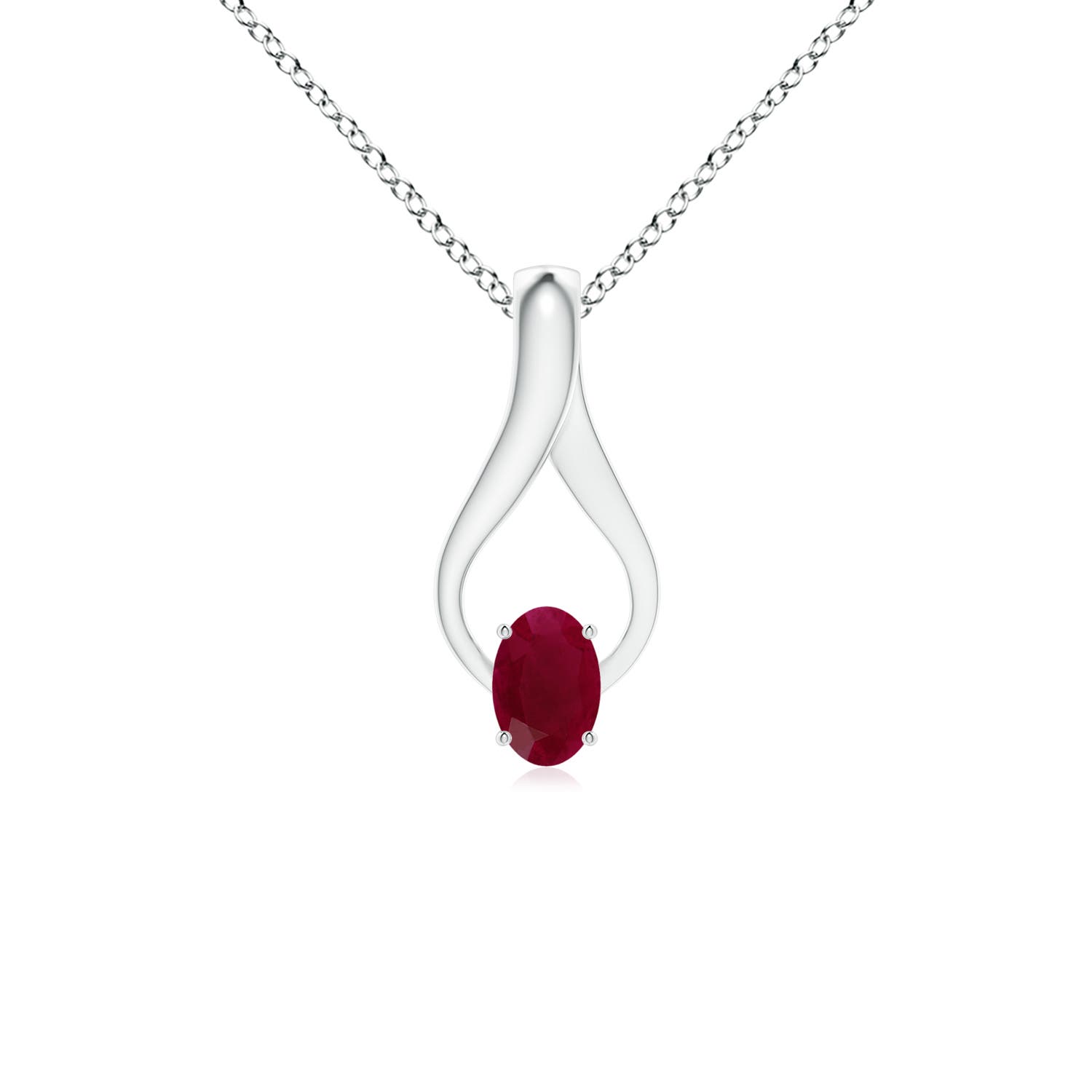 A - Ruby / 0.65 CT / 14 KT White Gold