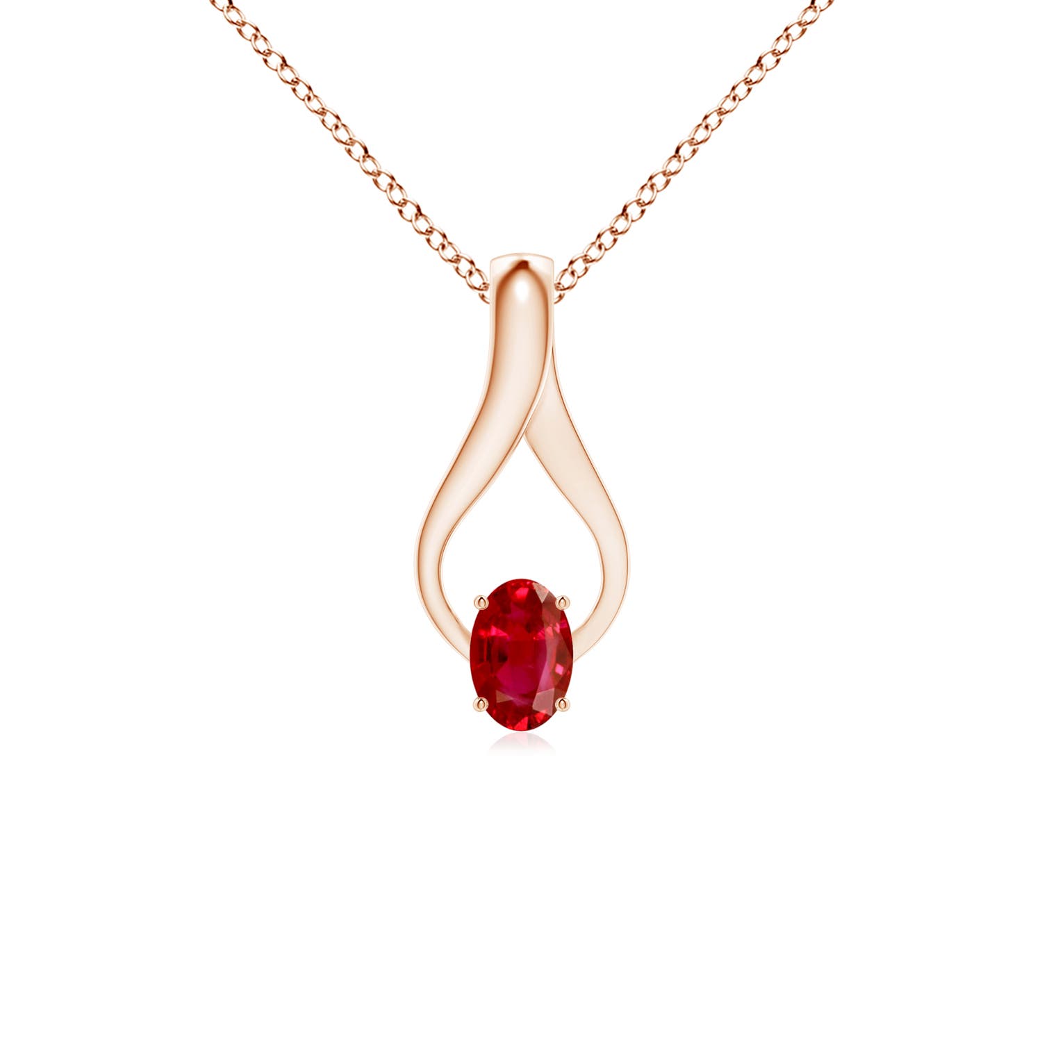 AAA - Ruby / 0.65 CT / 14 KT Rose Gold