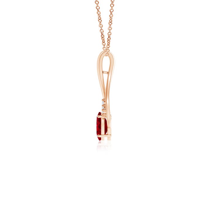 AAA - Ruby / 0.65 CT / 14 KT Rose Gold