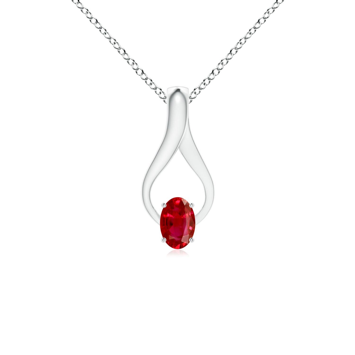 AAA - Ruby / 0.65 CT / 14 KT White Gold