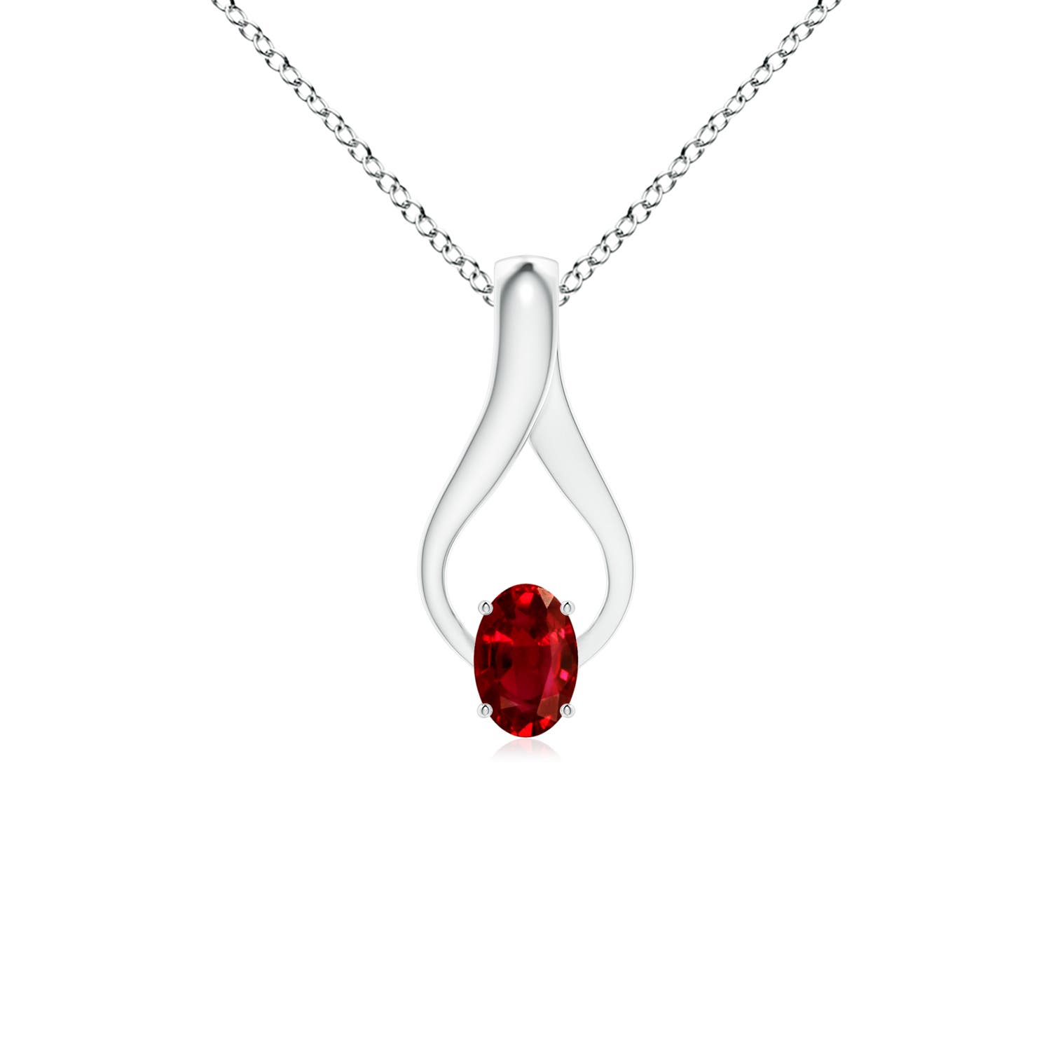 AAAA - Ruby / 0.65 CT / 14 KT White Gold