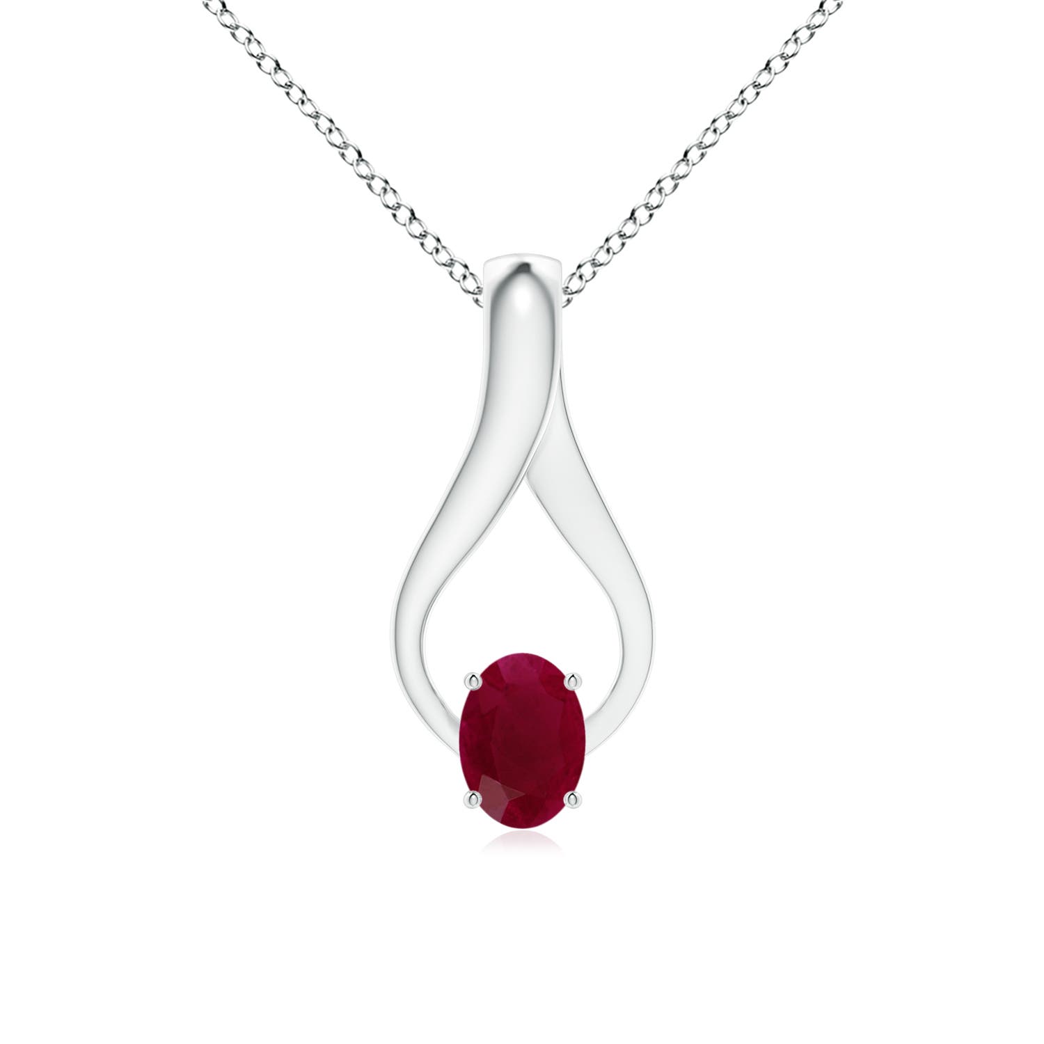 A - Ruby / 1.07 CT / 14 KT White Gold