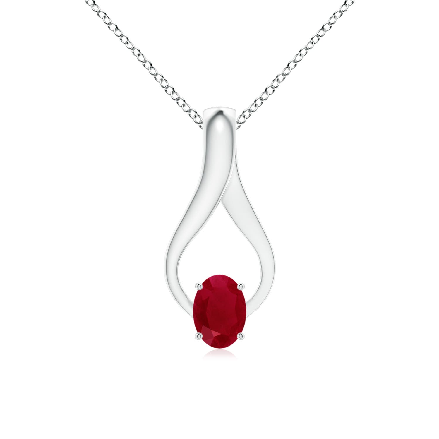 AA - Ruby / 1.07 CT / 14 KT White Gold