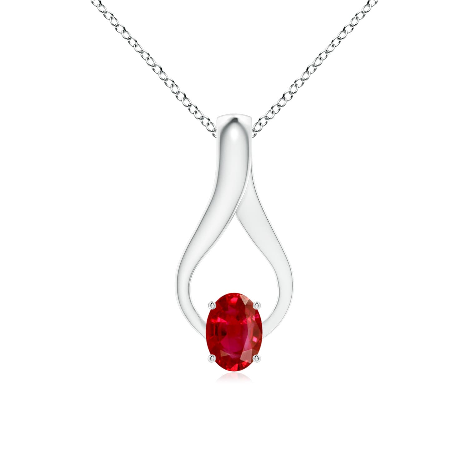 AAA - Ruby / 1.07 CT / 14 KT White Gold