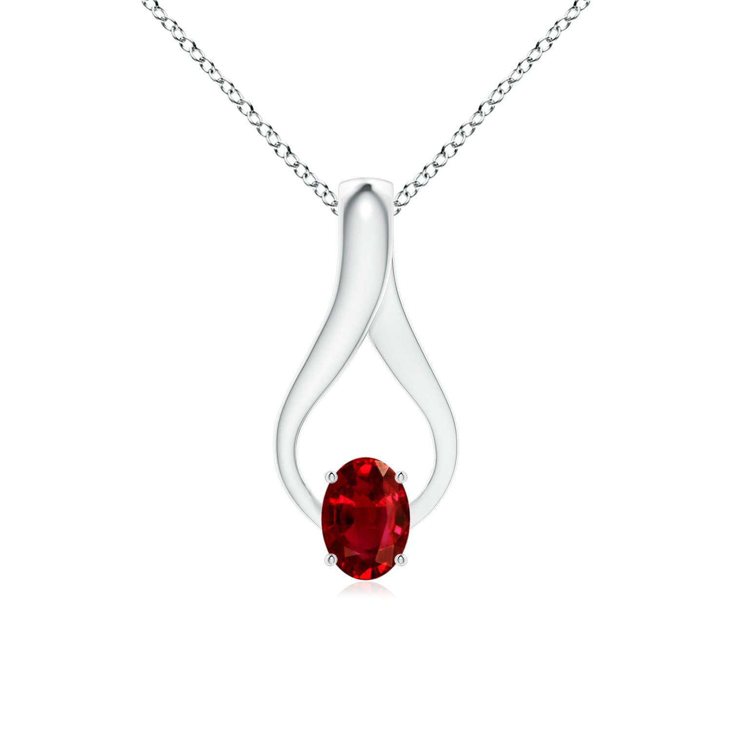 AAAA - Ruby / 1.07 CT / 14 KT White Gold