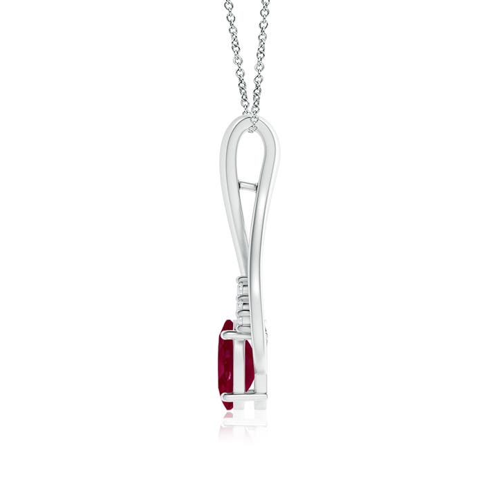 A - Ruby / 1.36 CT / 14 KT White Gold