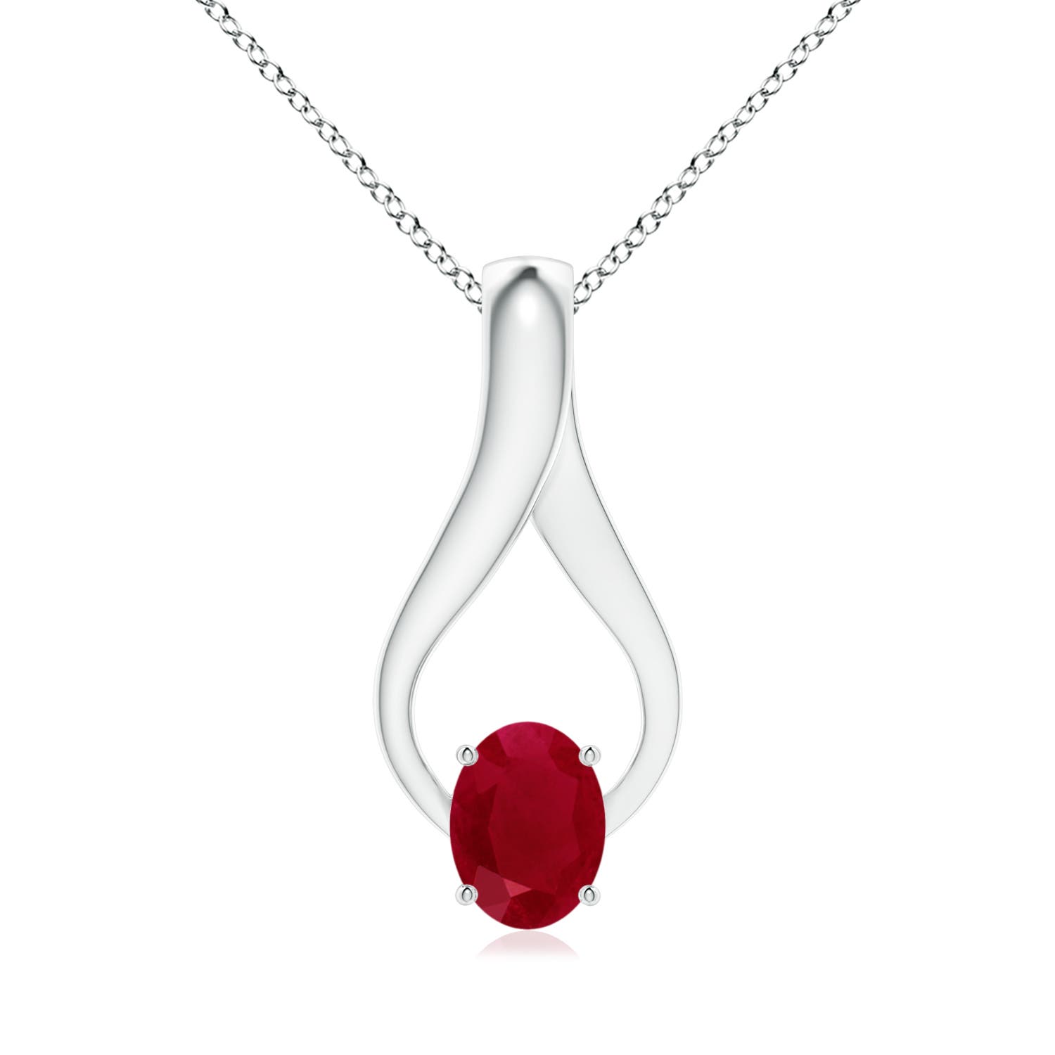 AA - Ruby / 1.36 CT / 14 KT White Gold