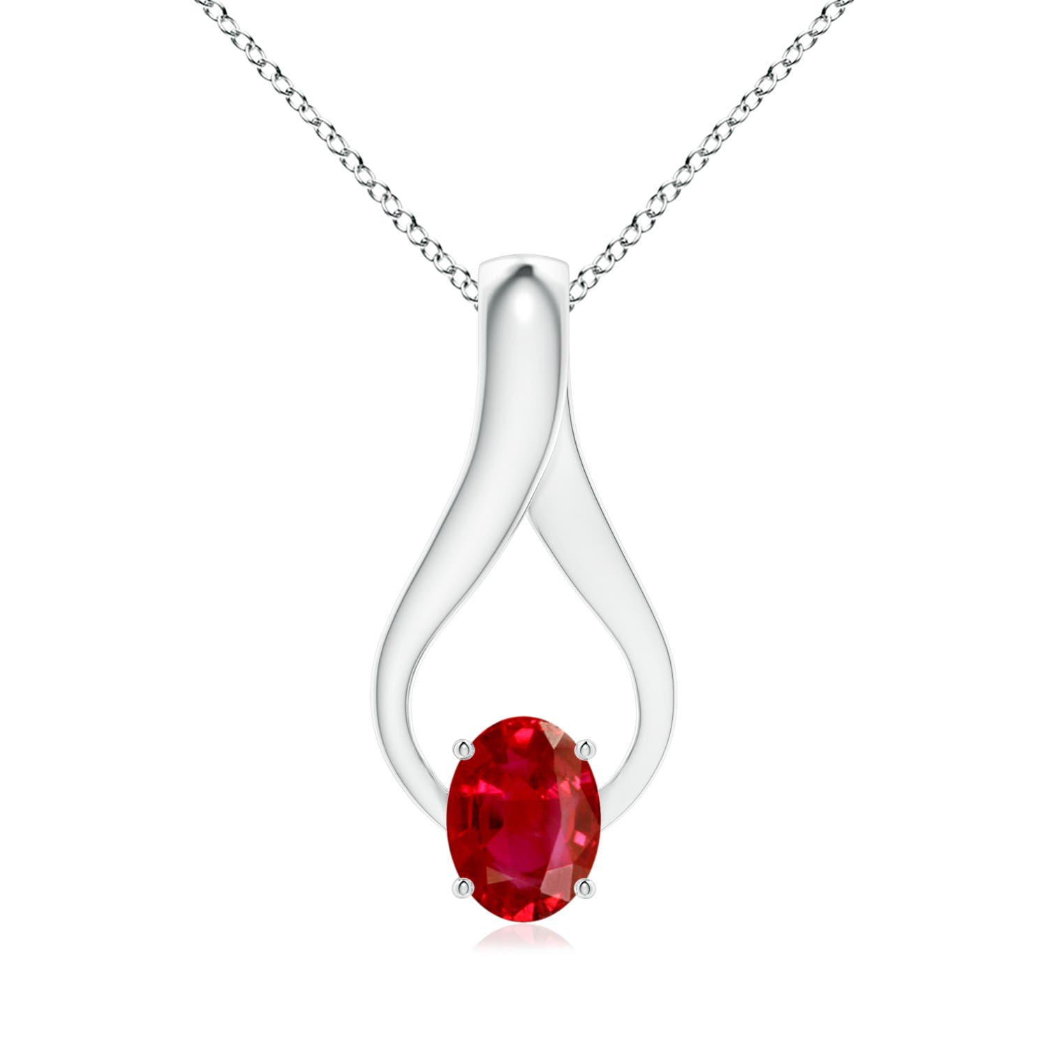 AAA - Ruby / 1.36 CT / 14 KT White Gold