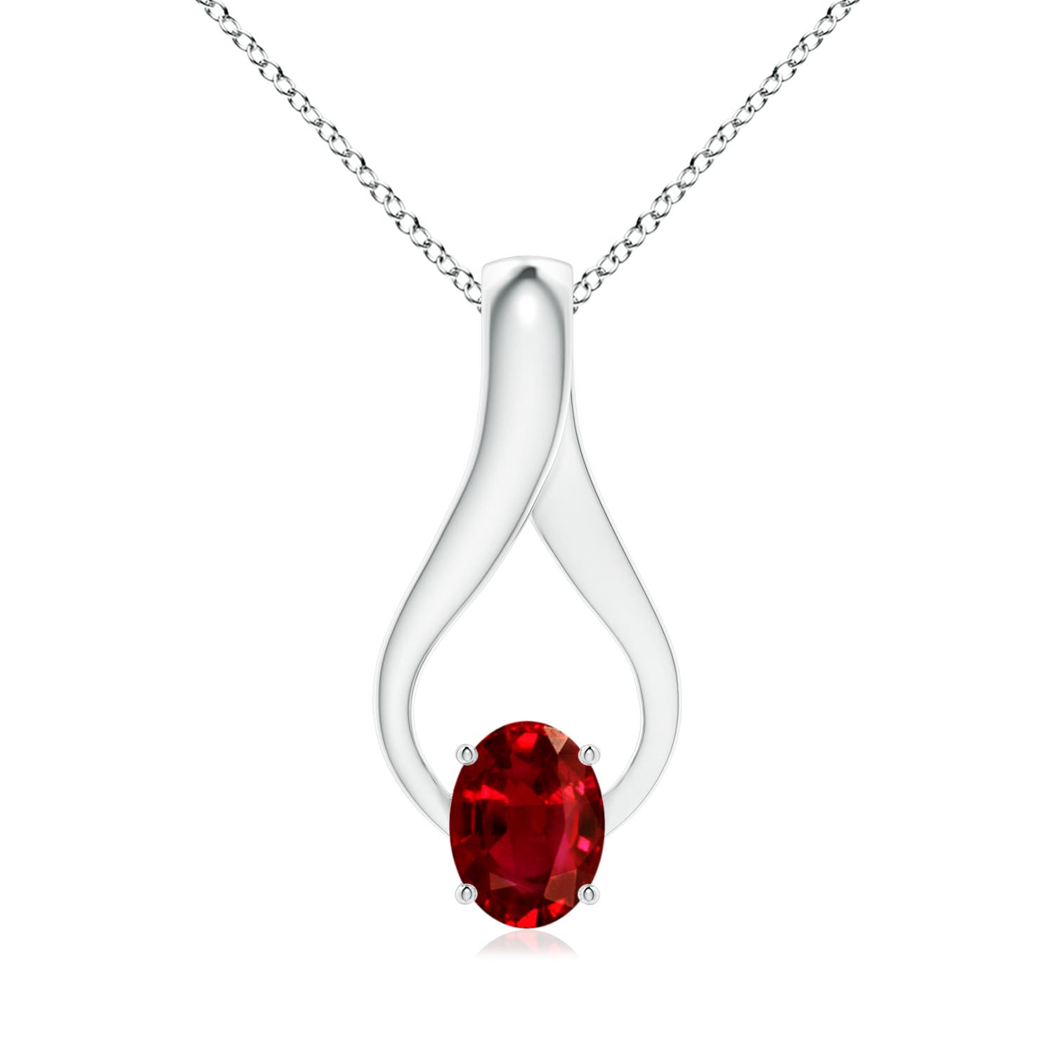 AAAA - Ruby / 1.36 CT / 14 KT White Gold