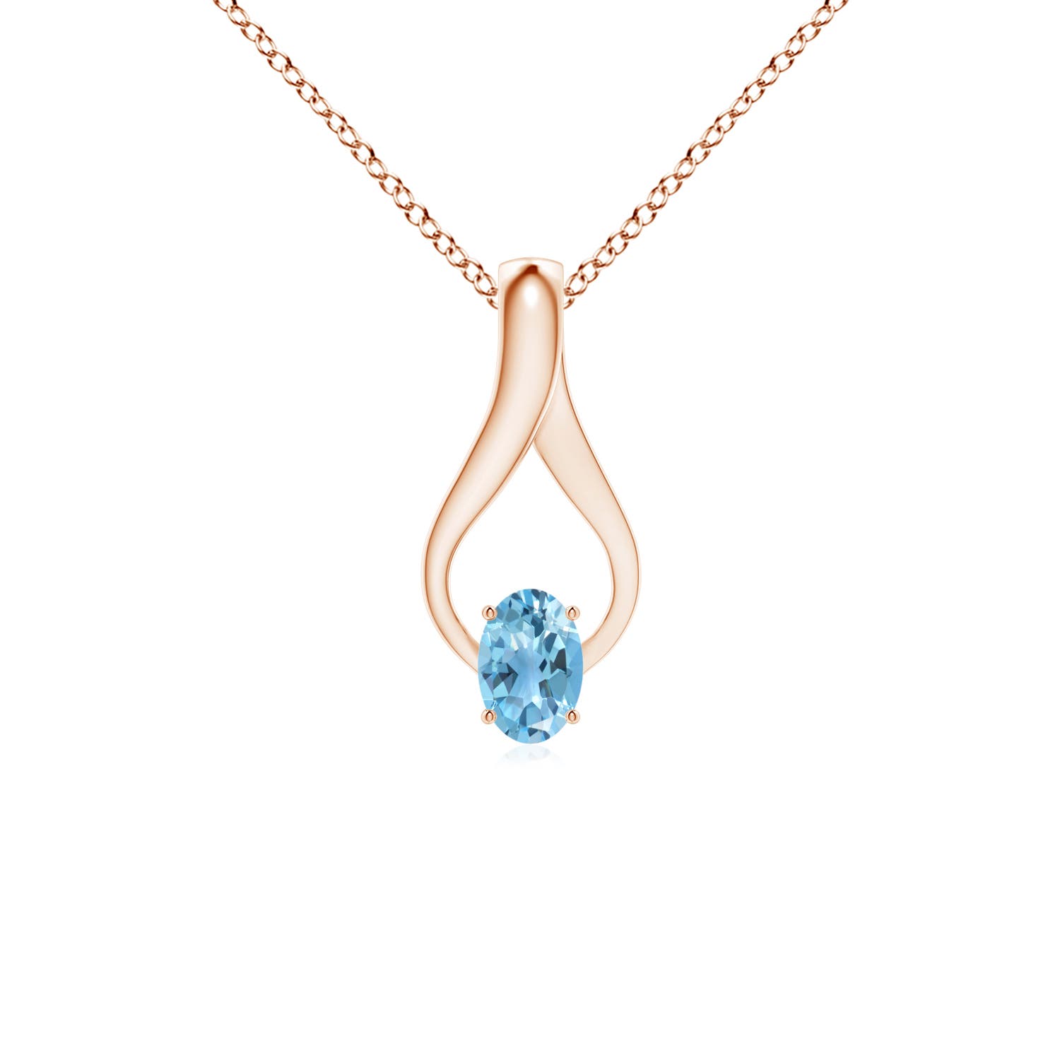 A - Swiss Blue Topaz / 0.59 CT / 14 KT Rose Gold